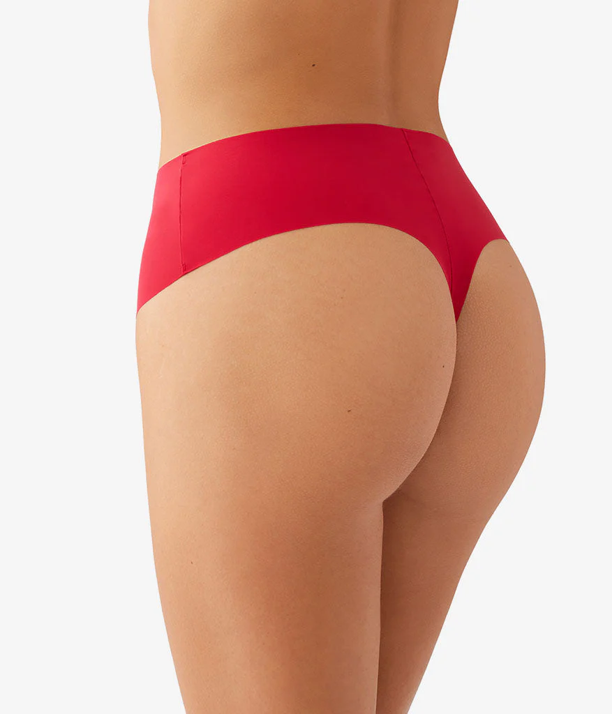 b.bare Hi-Waist Thong: Crimson Red - Image 3