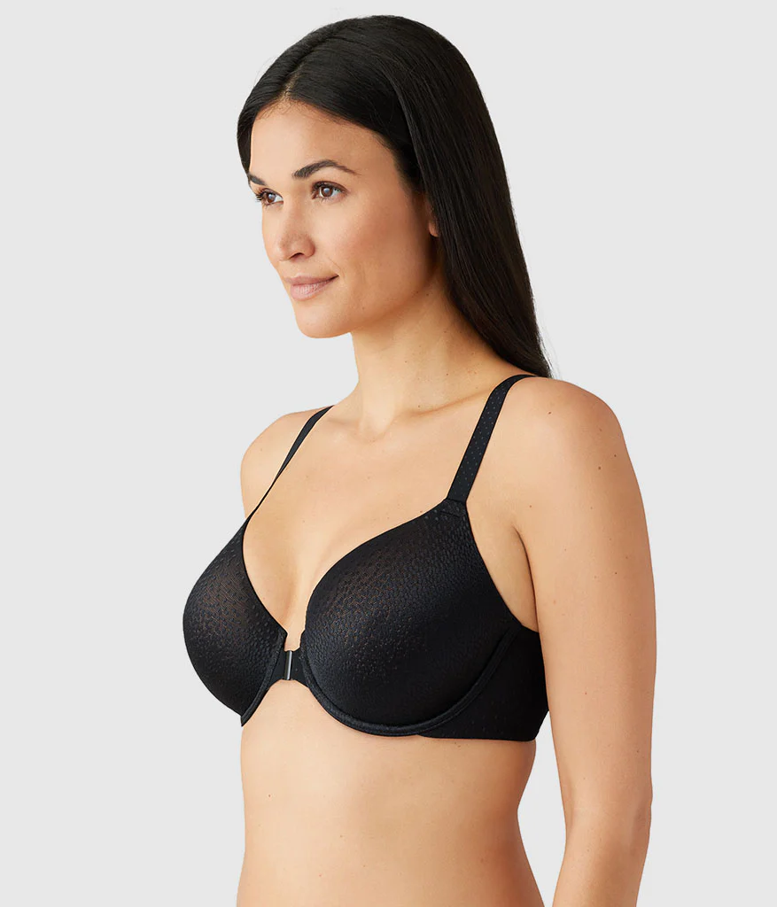 Back Appeal® Front Close T-Shirt Bra: Black - Image 3