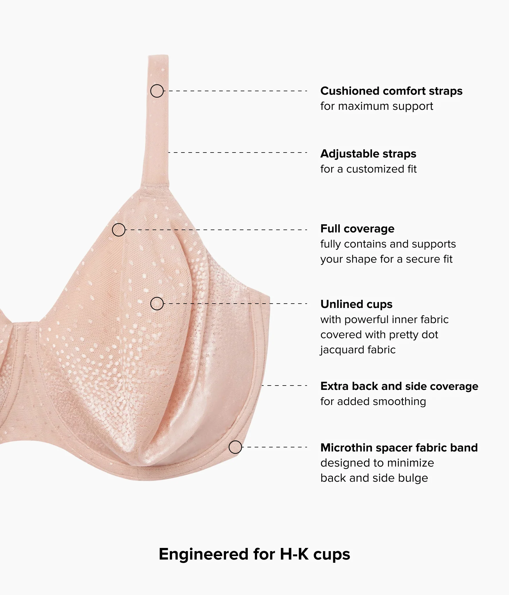 Back AppealĀ® H-K Cup Underwire Bra: Rose Dust - Image 4