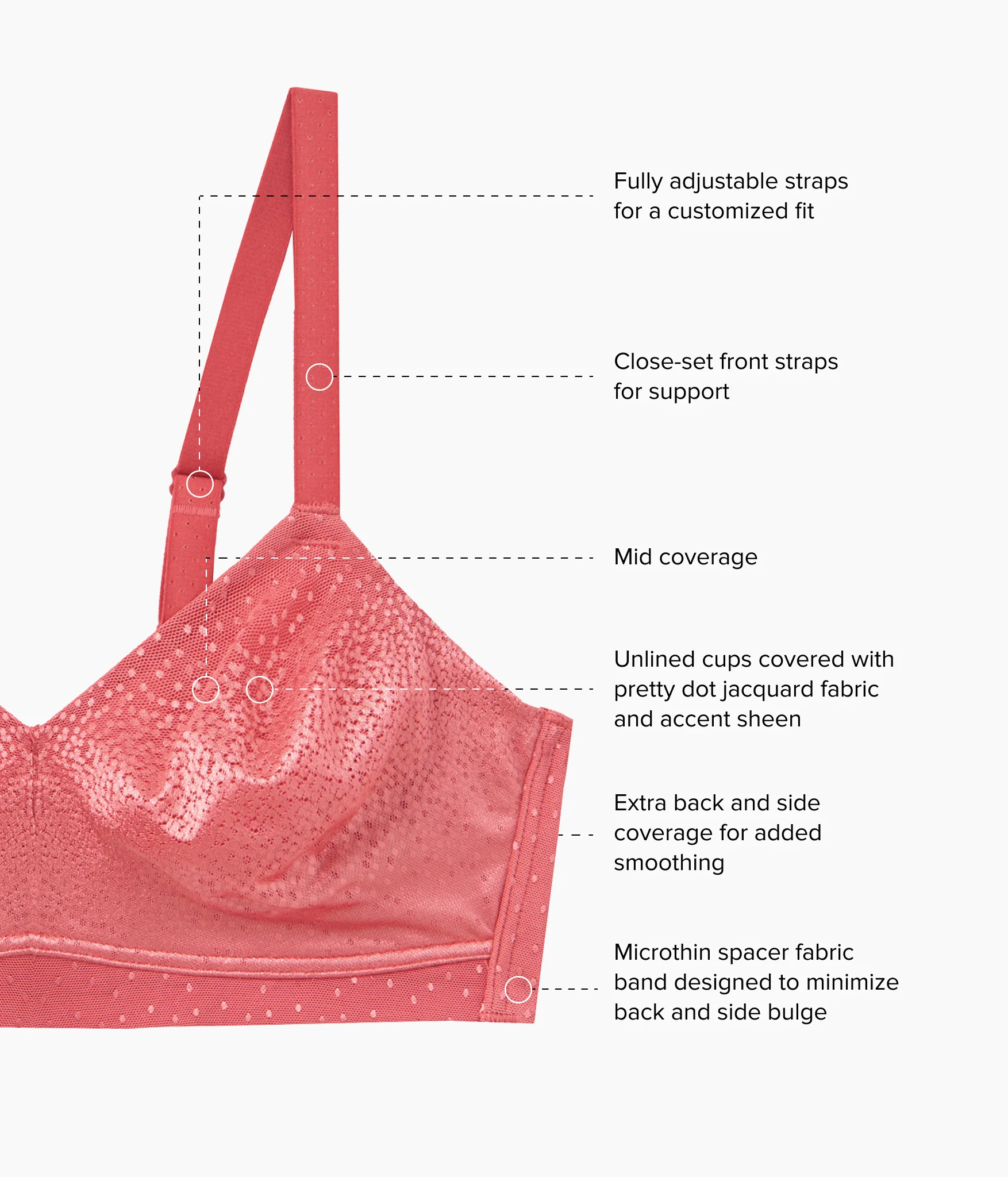 Back AppealĀ® Wire Free Bra: Mineral Red - Image 5