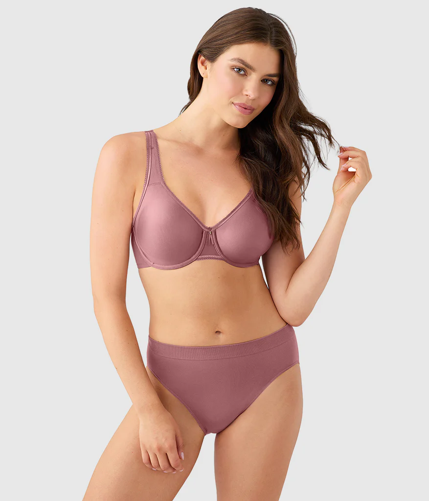 Basic Beauty Full Figure Seamless Underwire Bra: Rose Brown - Image 4