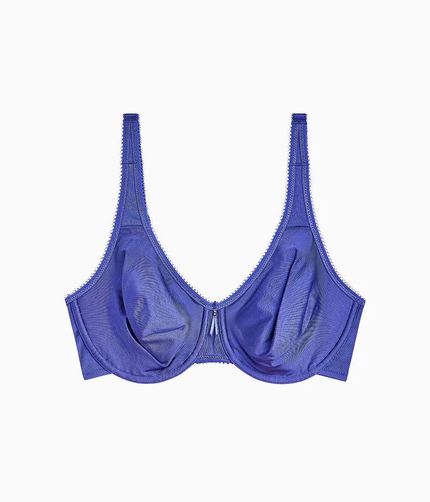 Basic Beauty Full Figure Seamless Underwire Bra: Skipper Blue - Image 4