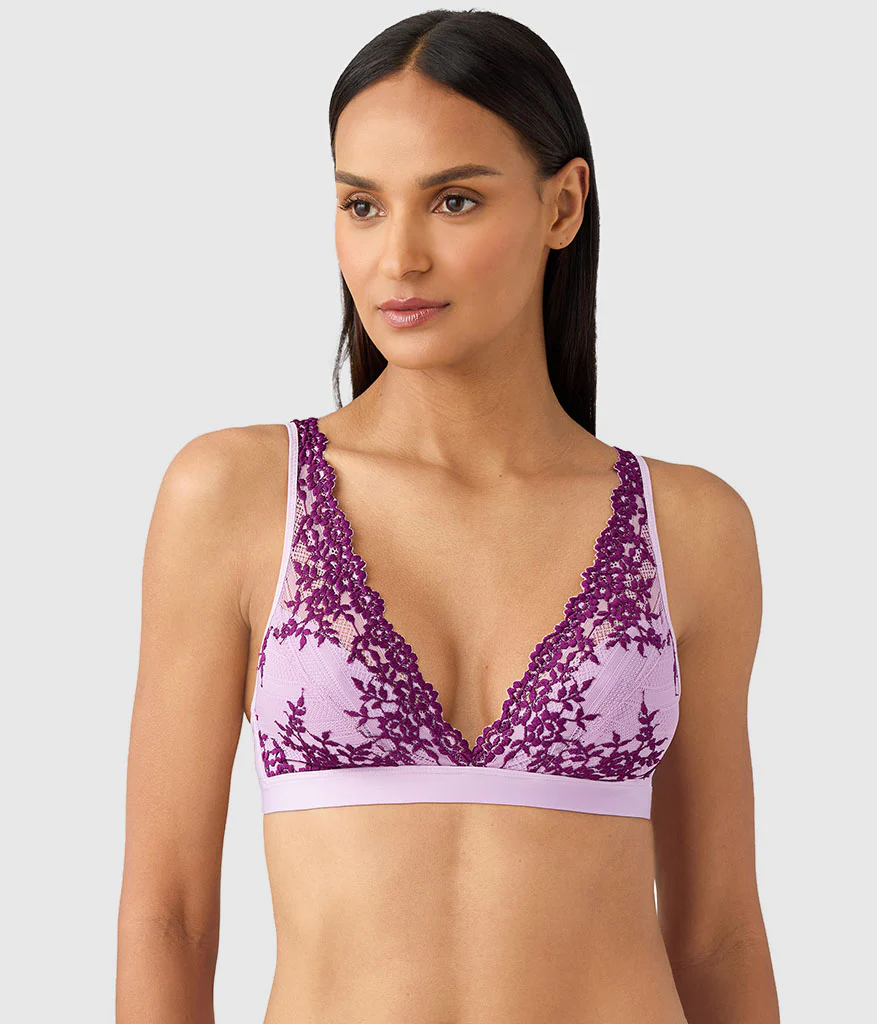 Embrace Lace® Wire Free Bralette: Lavender Sage/Dark Purple