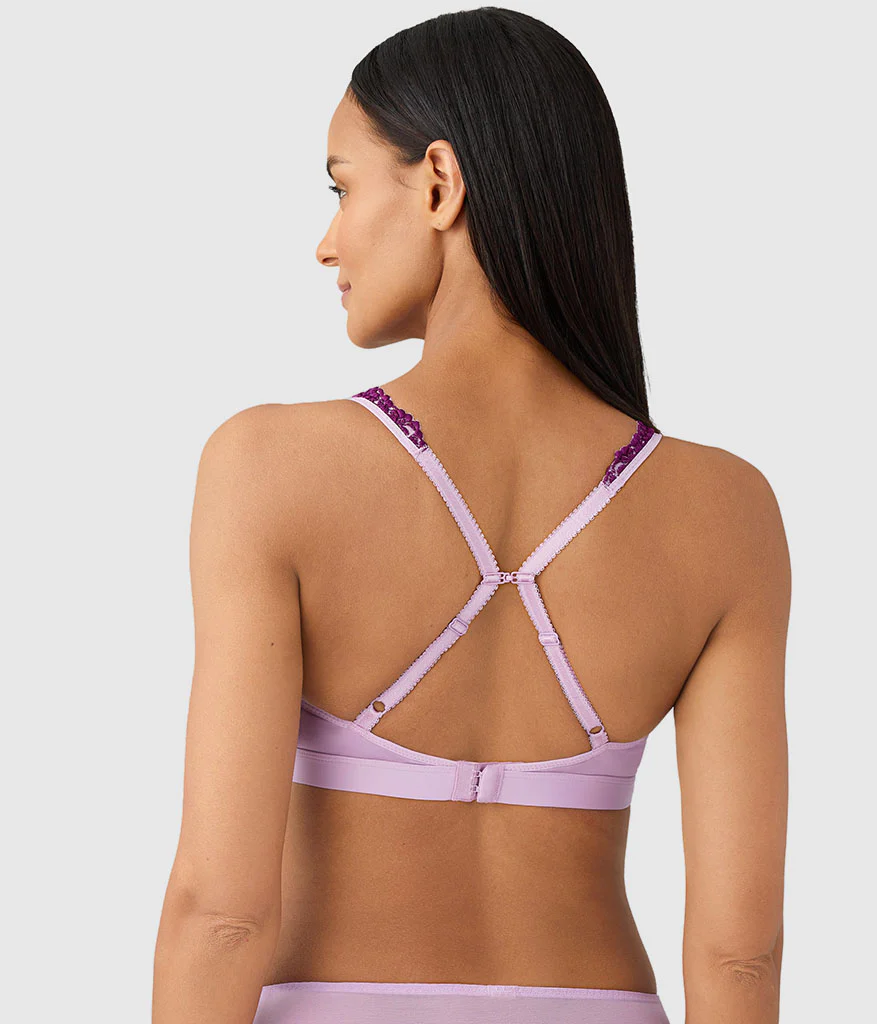 Embrace Lace® Wire Free Bralette: Lavender Sage/Dark Purple - Image 2