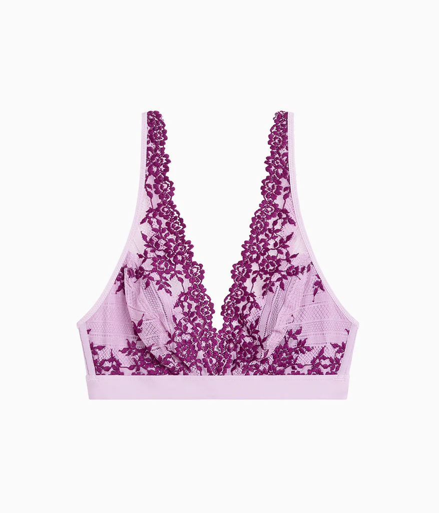 Embrace Lace® Wire Free Bralette: Lavender Sage/Dark Purple - Image 7