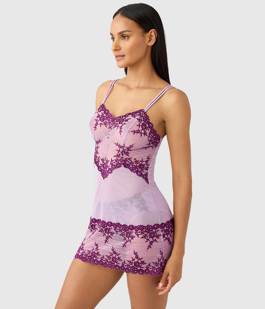 Embrace Lace® Chemise: Lavender Sage/Dark Purple - Image 3