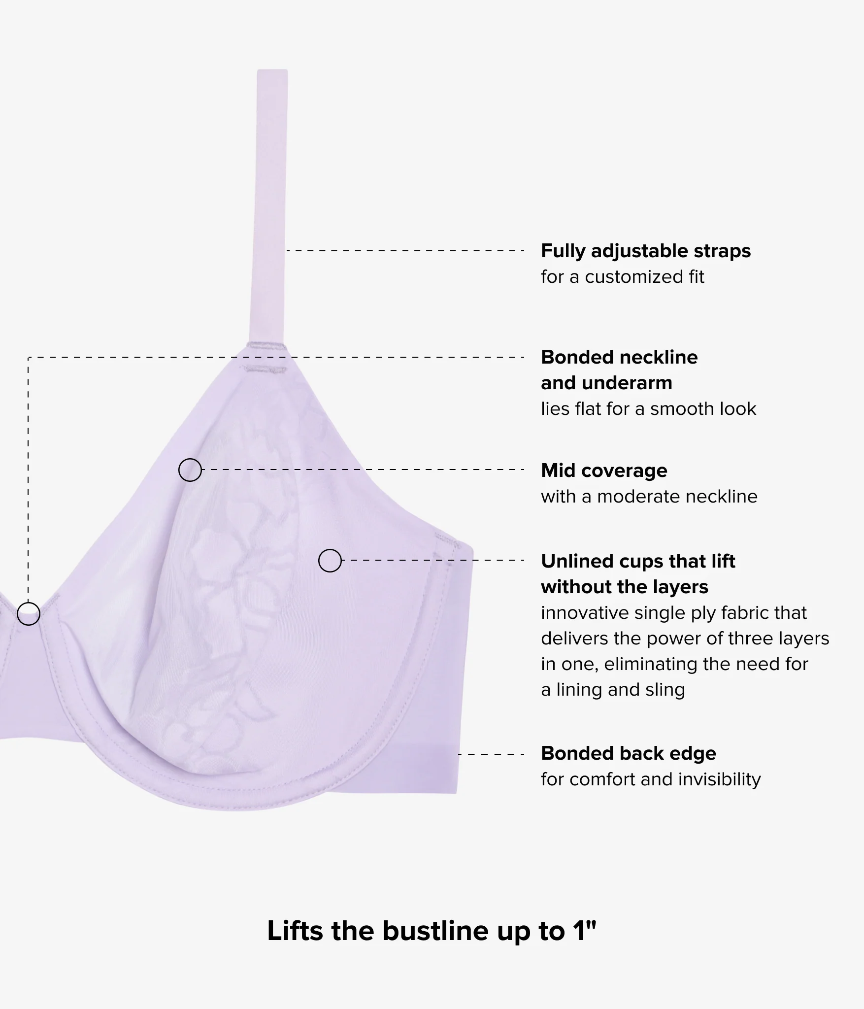Confidence Boost™ Underwire Bra: Pastel Lilac - Image 5