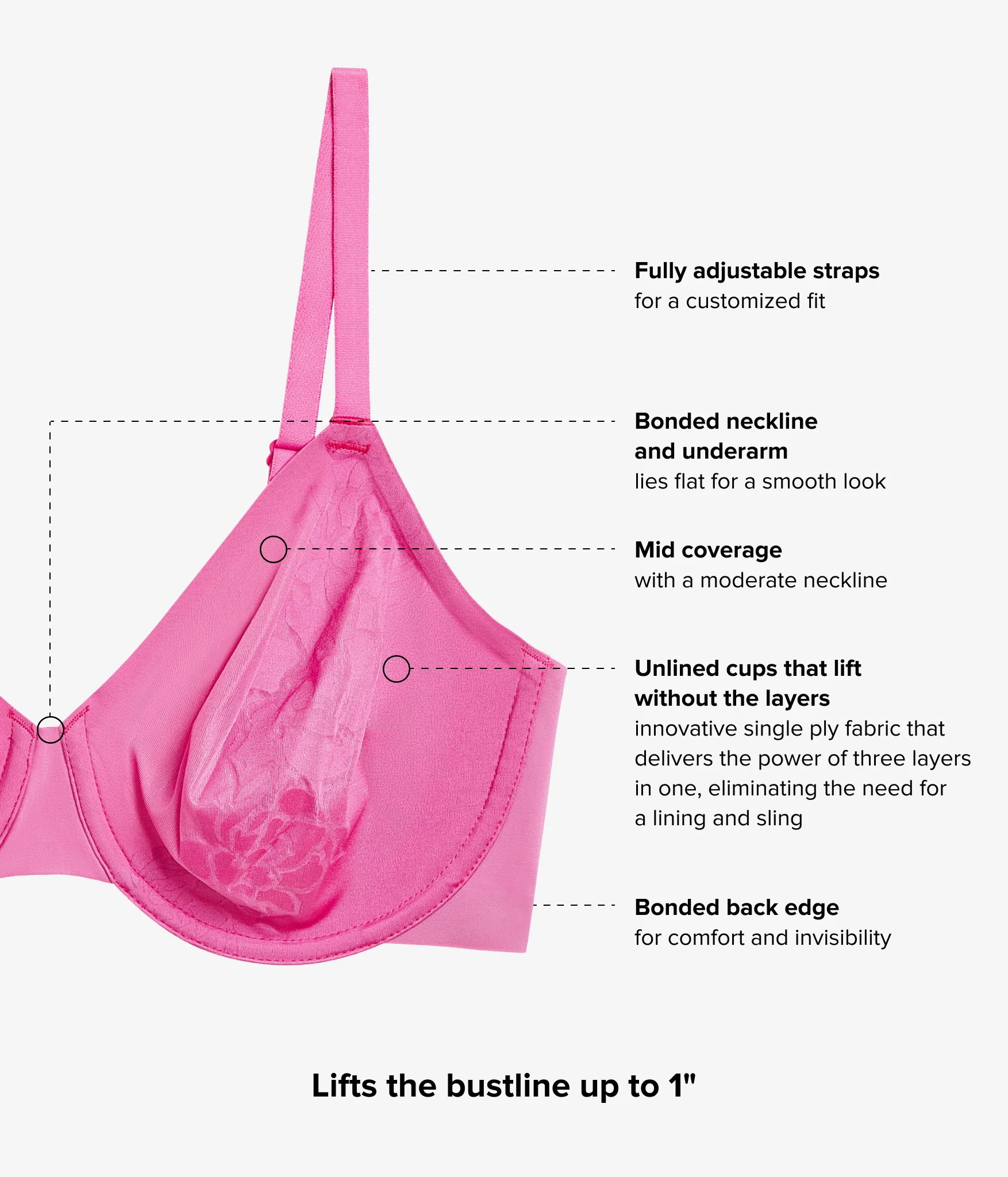Confidence Boost™ Underwire Bra: Wild Azalea - Image 4