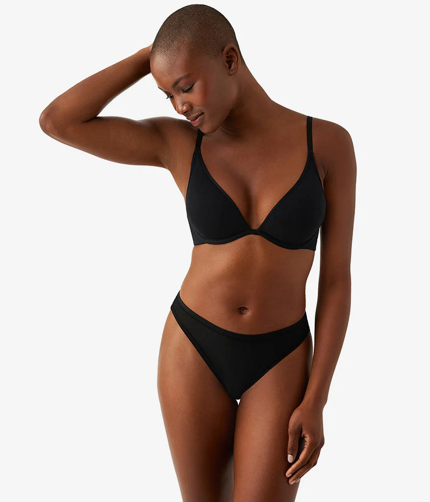 Cotton To A Tee Plunge T-Shirt Bra: Night - Image 4