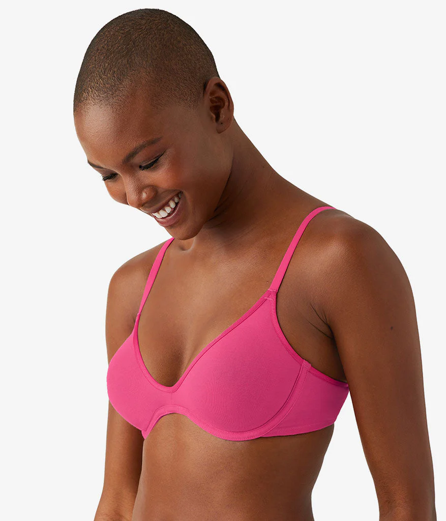 Cotton To A Tee Scoop Underwire Bra: Raspberry Sorbet - Image 2