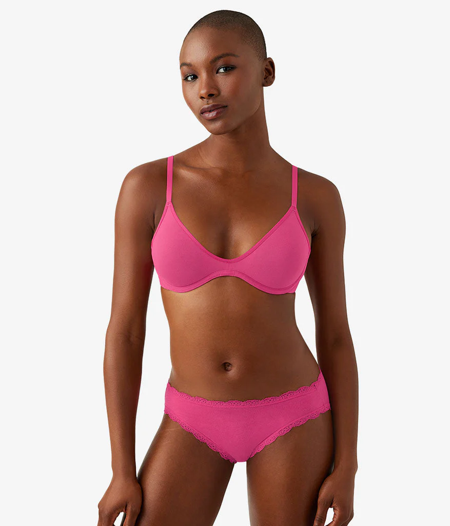 Cotton To A Tee Scoop Underwire Bra: Raspberry Sorbet - Image 4