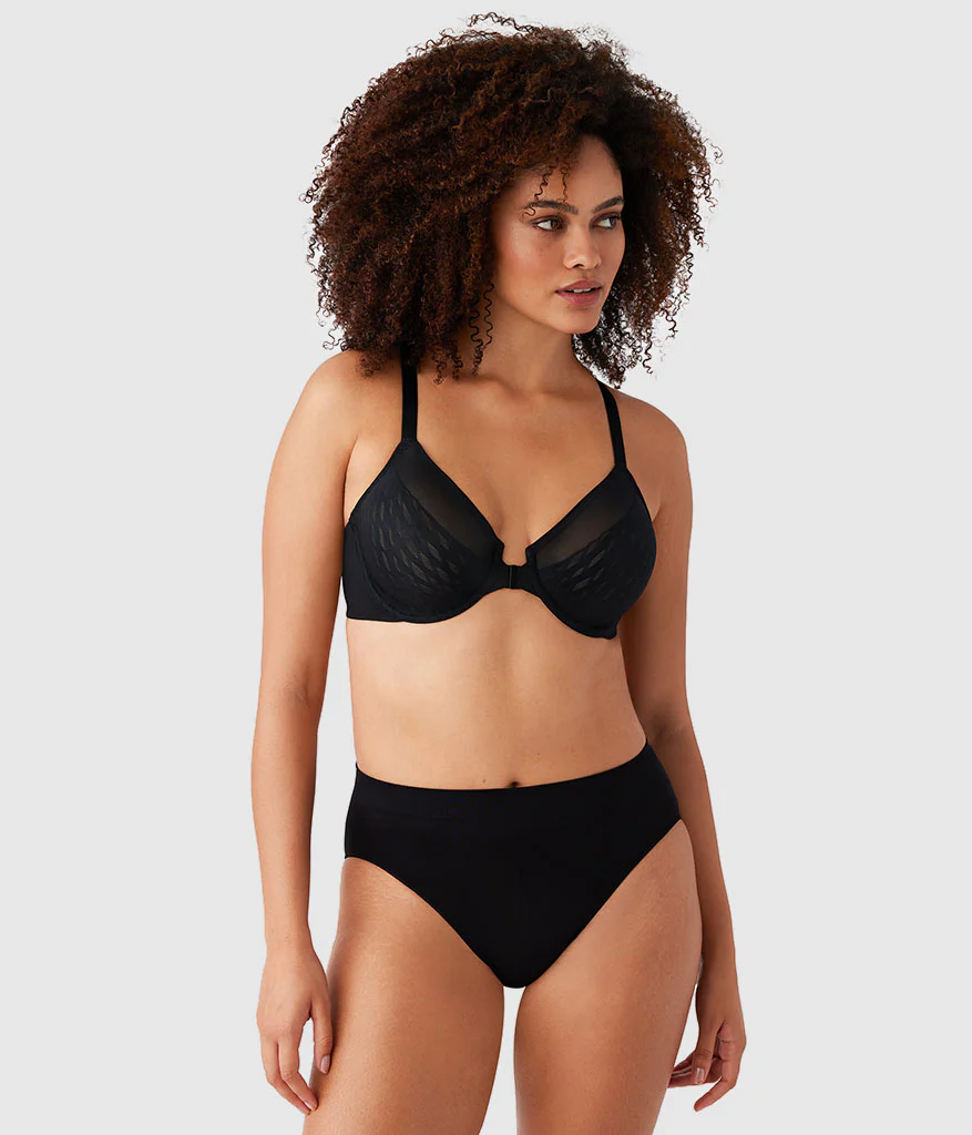 Elevated Allure Front Close Underwire Bra: Black - Image 4