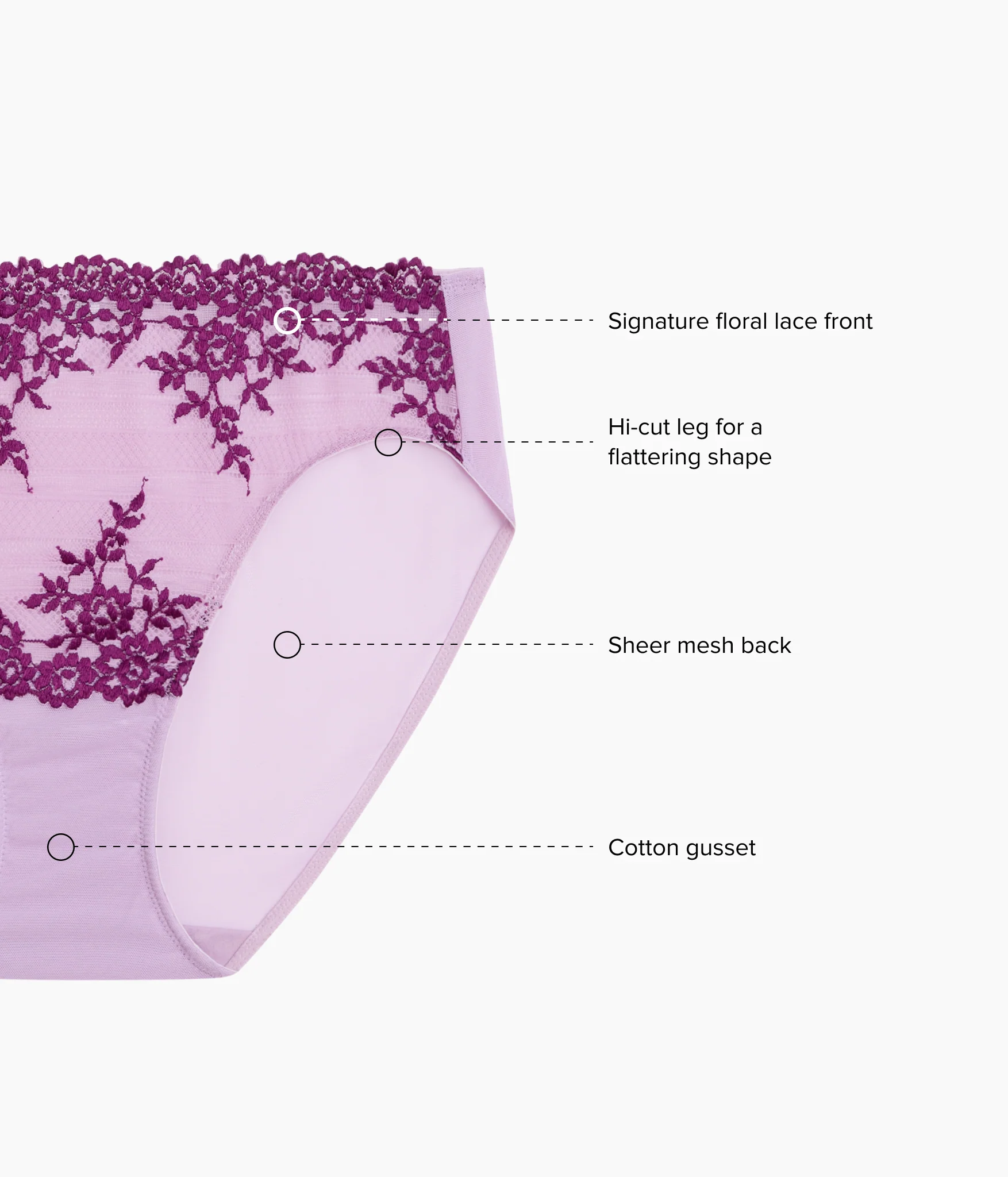 Embrace Lace® Hi-Cut: Lavender Sage/Dark Purple - Image 4