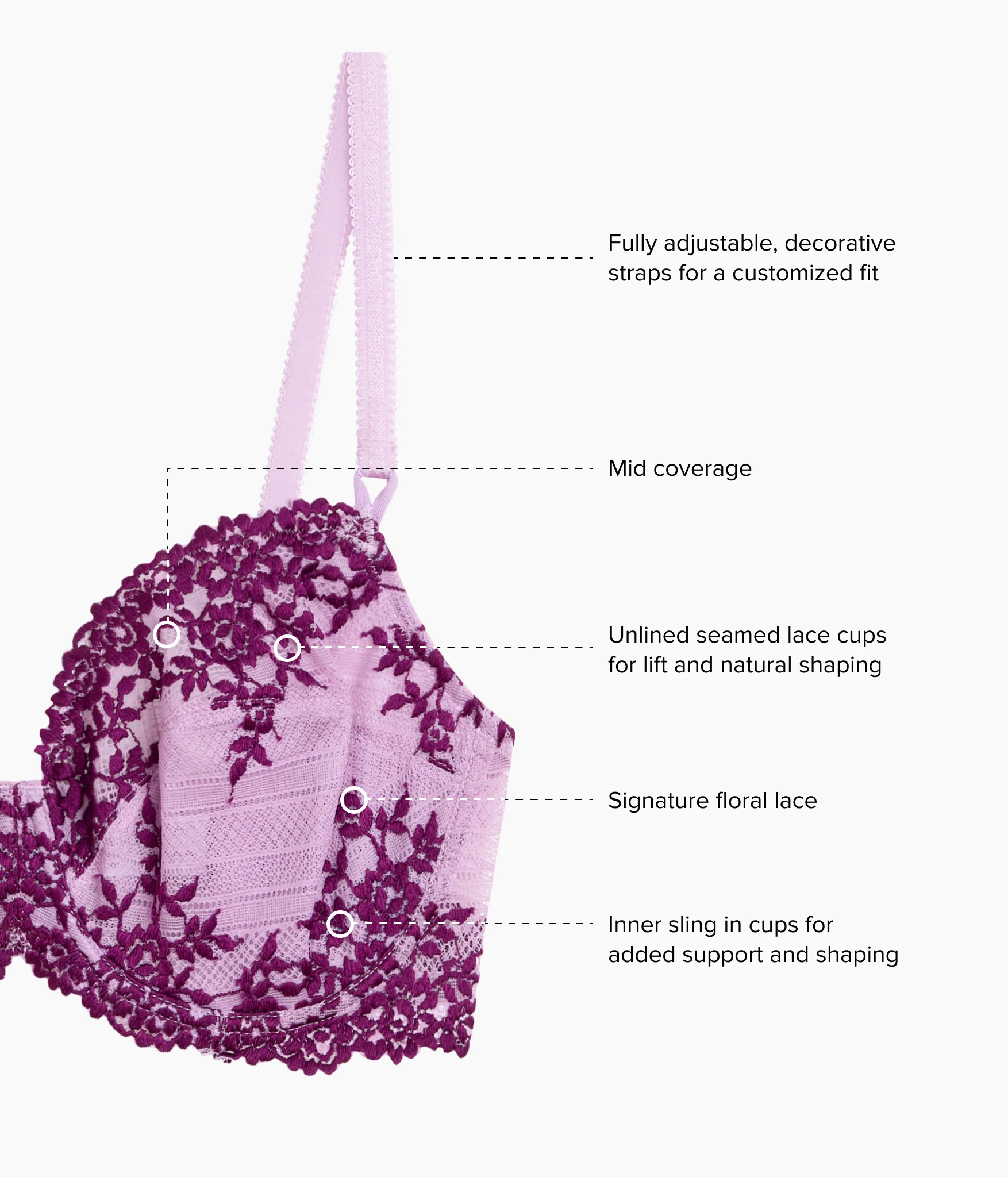 Embrace Lace® Underwire Bra: Lavender Sage/Dark Purple - Image 5