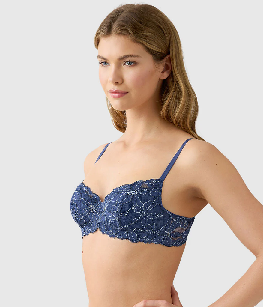Feeling Famous Balconette Contour Bra: Crown Blue/ Blue Glow - Image 2
