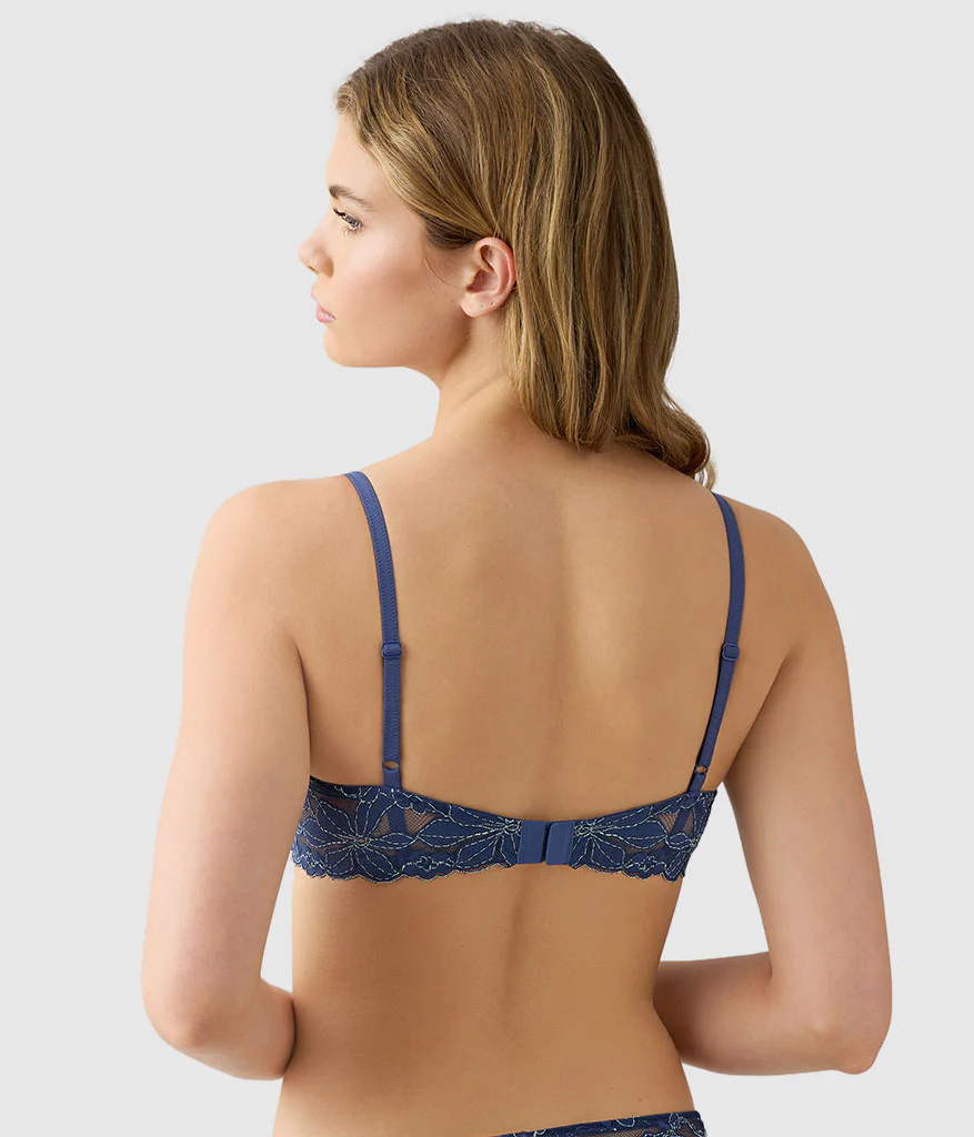 Feeling Famous Balconette Contour Bra: Crown Blue/ Blue Glow - Image 3