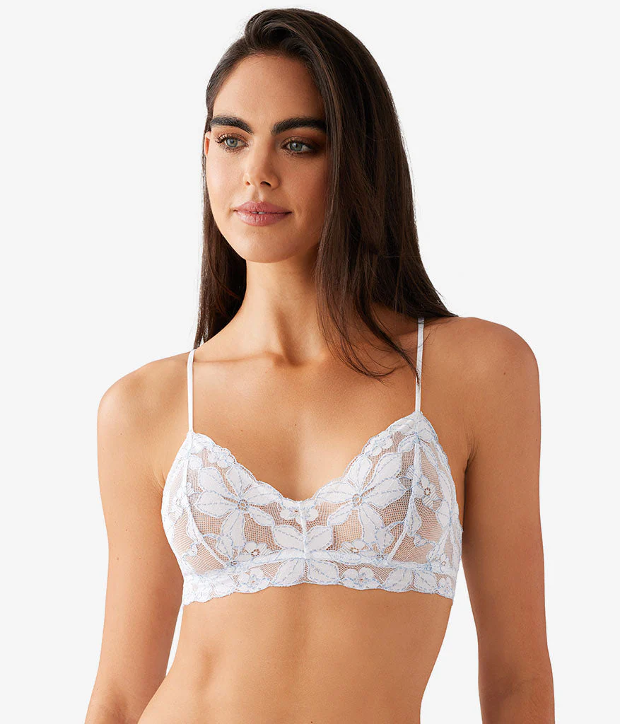 Feeling Famous Bralette: White/Frozen Fjord