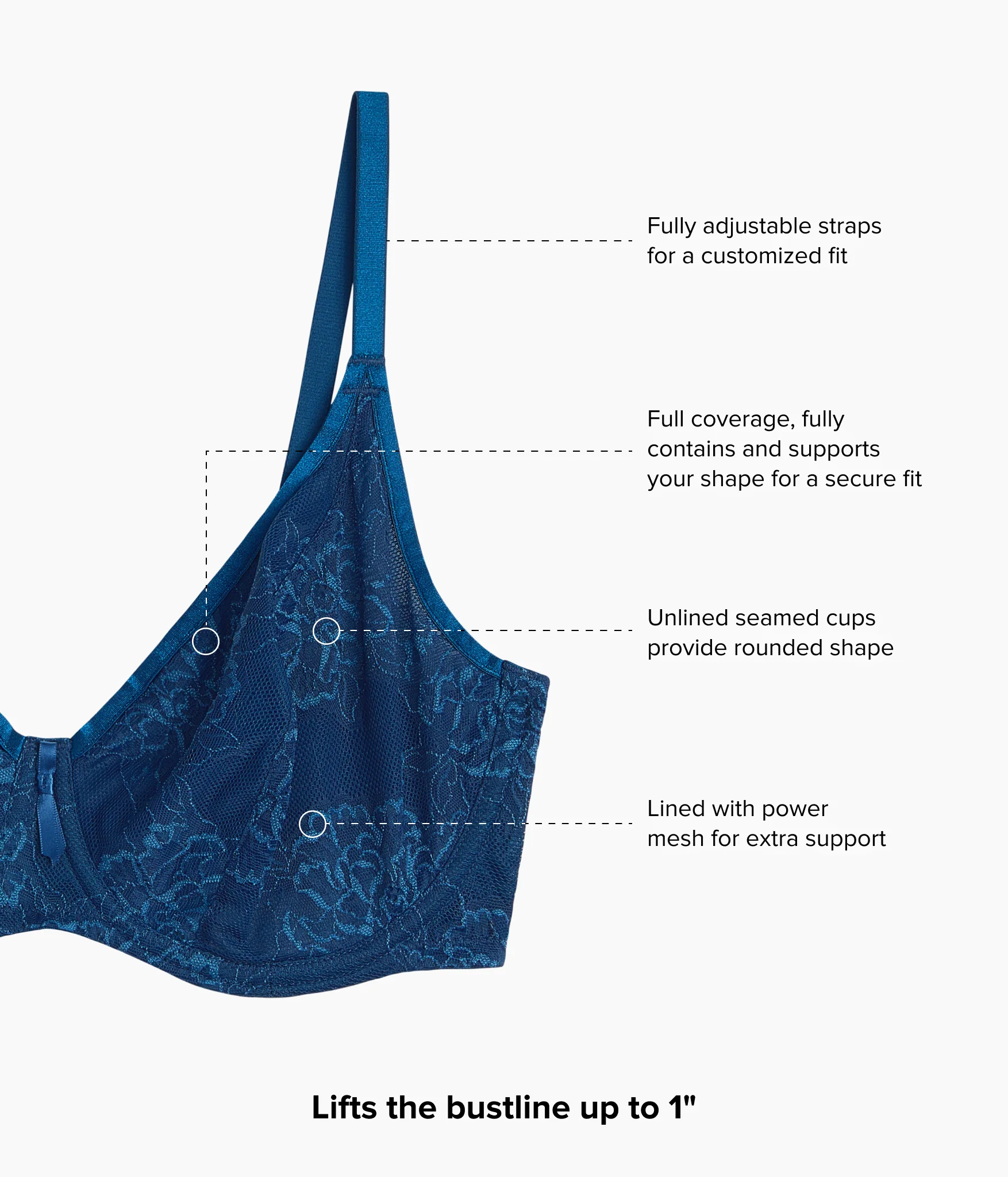Full Bloom Underwire Bra: Poseidon - Image 5