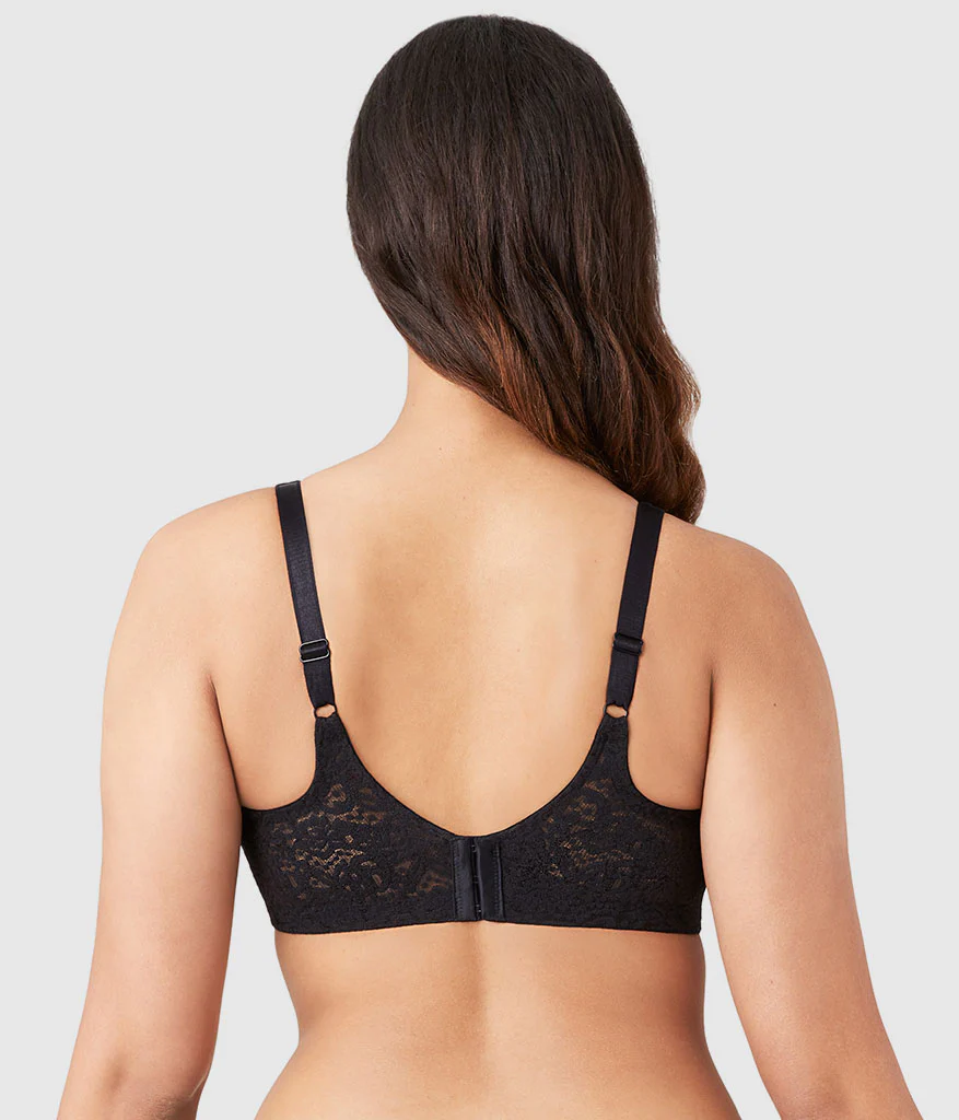 Halo Lace Full Figure Underwire Bra: Black - Image 3