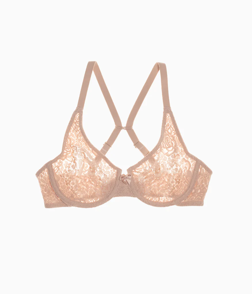Halo Lace Underwire Bra: Sand - Image 5