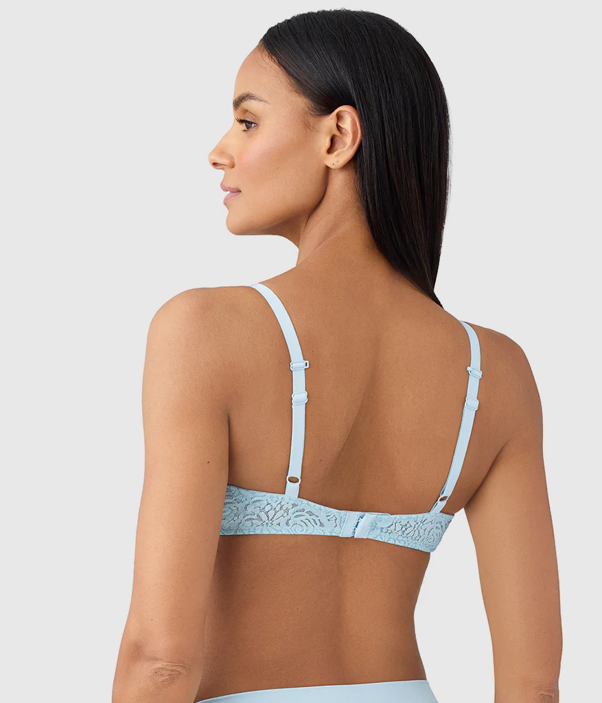 Halo Lace Underwire Bra: Soft Sky - Image 3