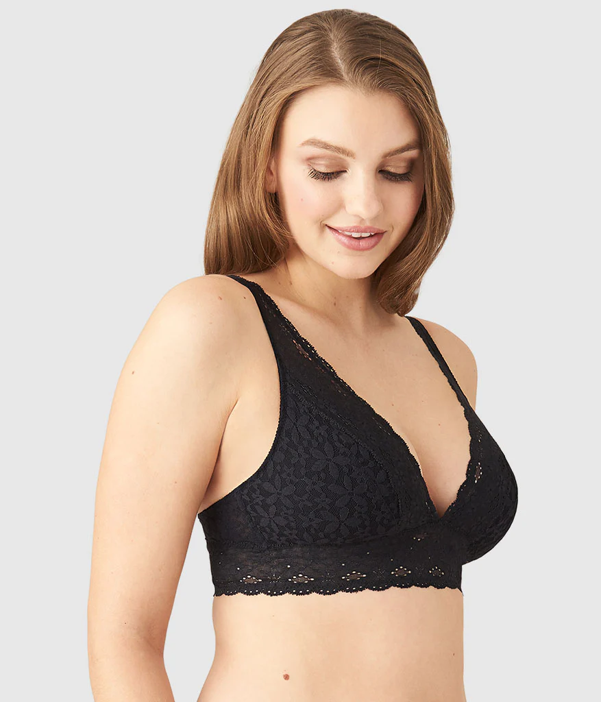 Halo Lace Wire Free Bralette: Black - Image 2