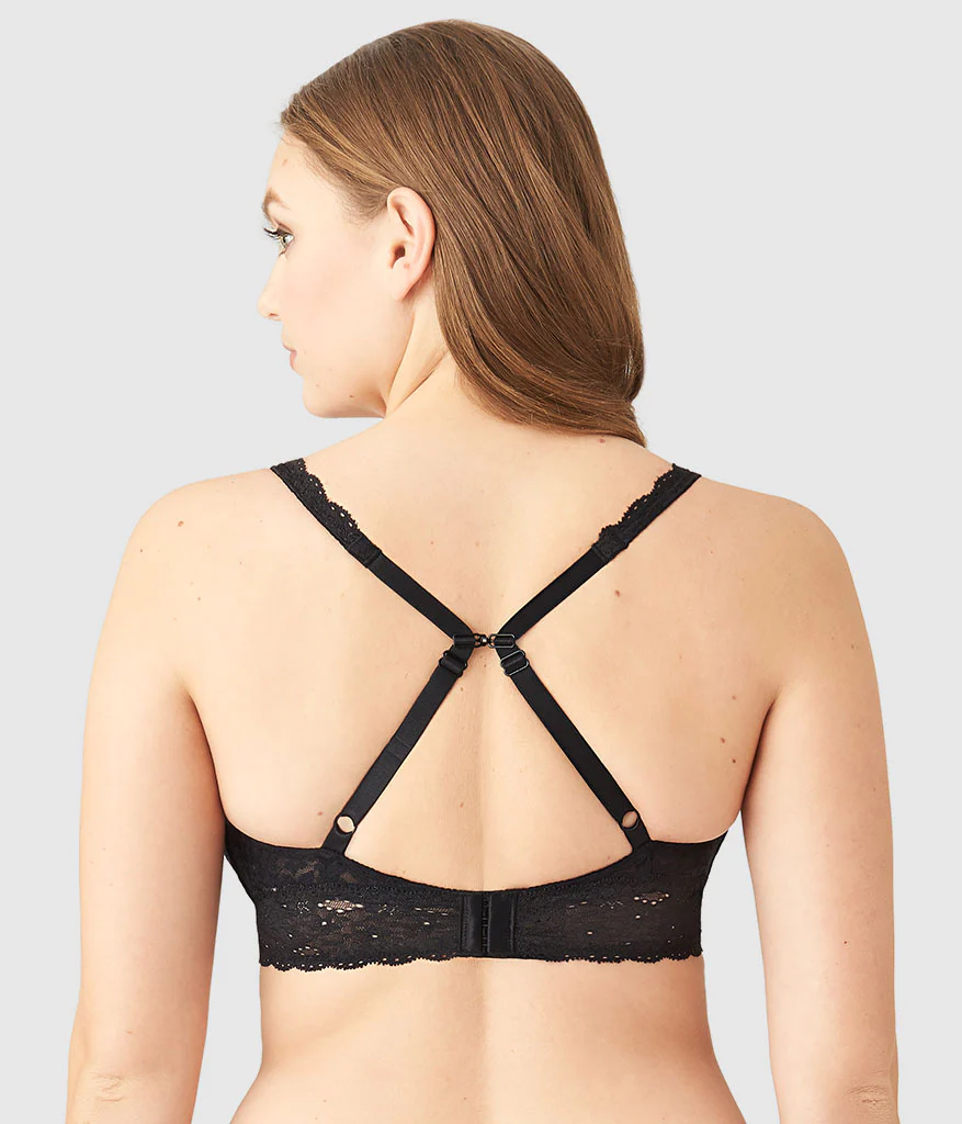 Halo Lace Wire Free Bralette: Black - Image 3