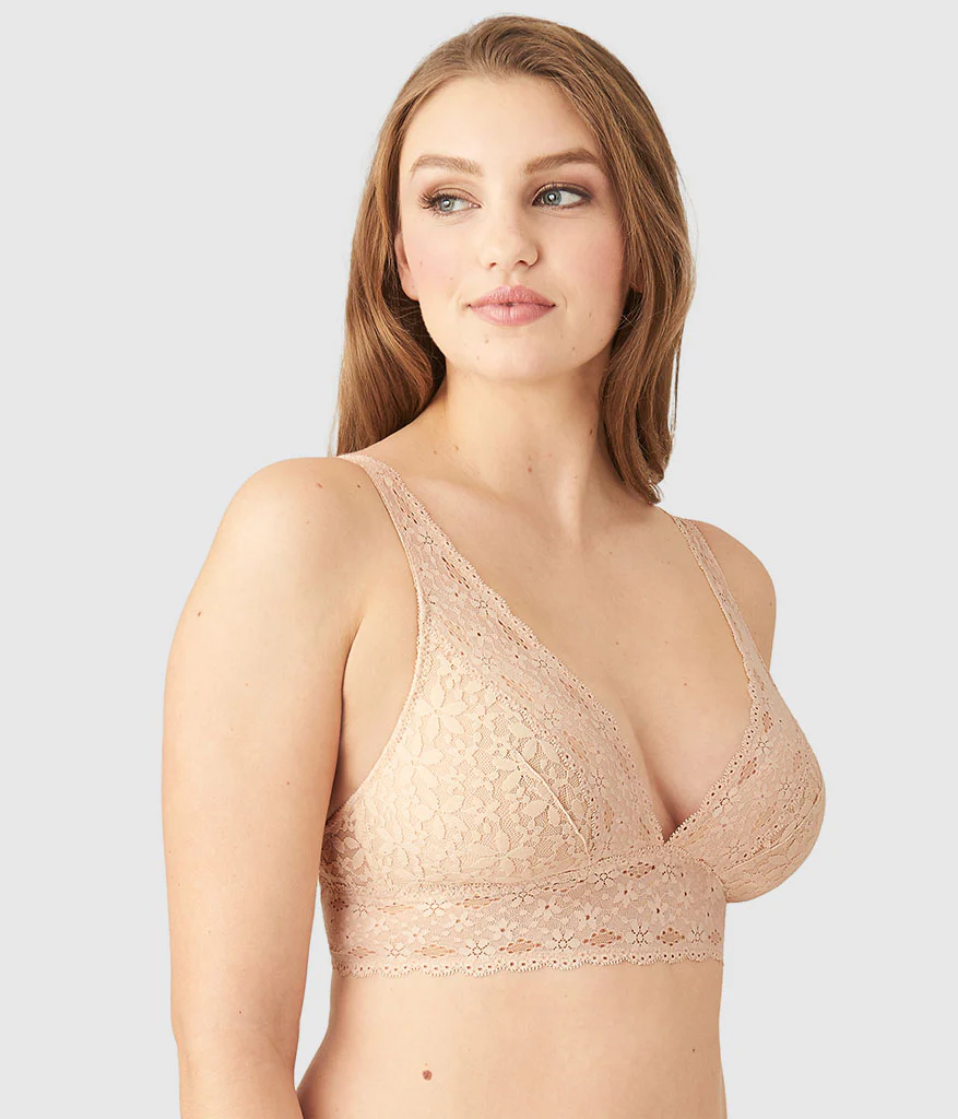 Halo Lace Wire Free Bralette: Sand - Image 2