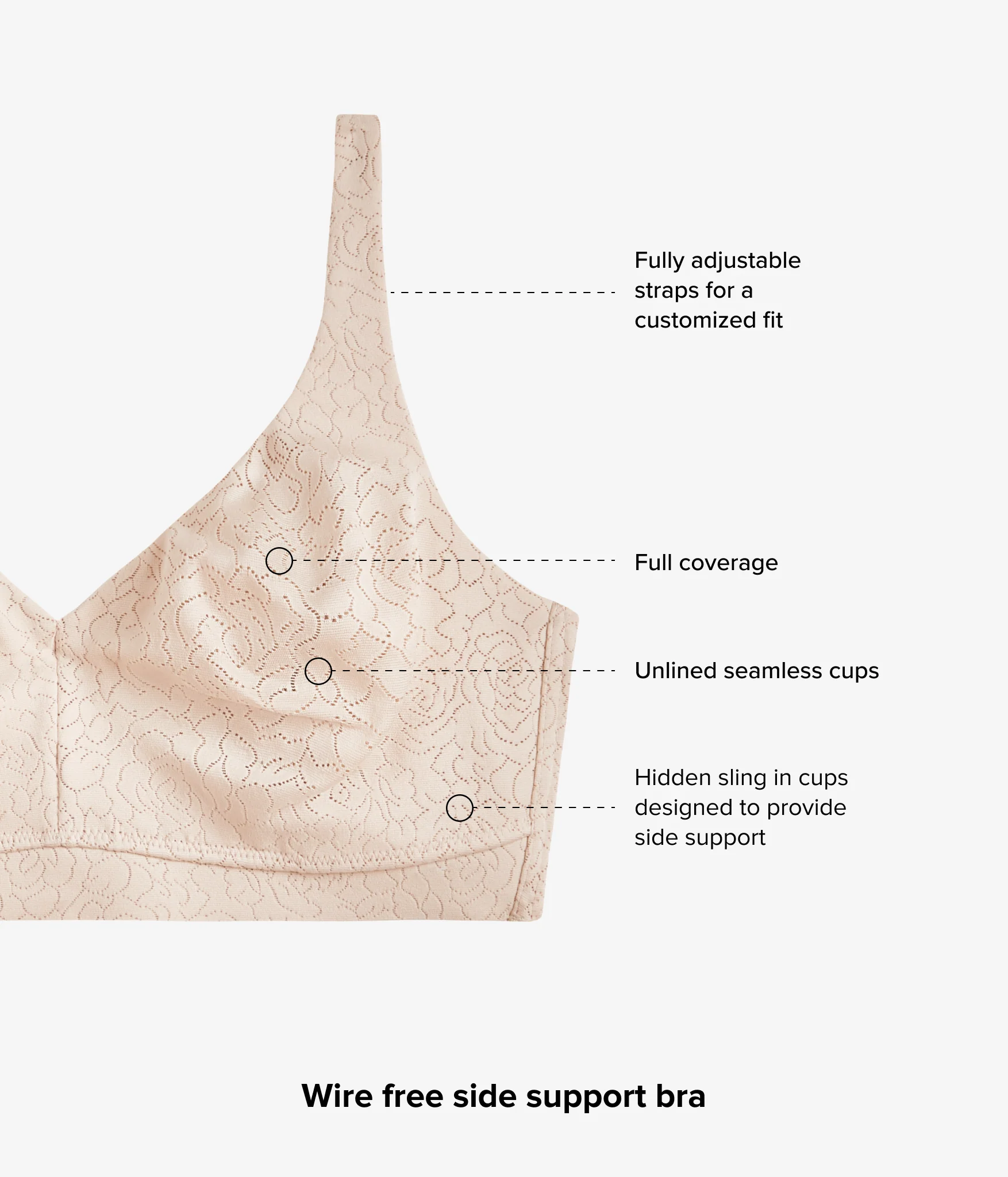 Inside Job™  Wire Free Bra: Sand - Image 4