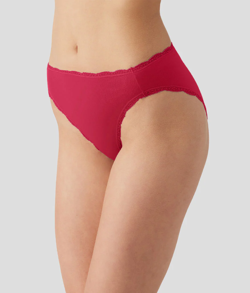 Inspired Eyelet Hi-Leg: Cerise - Image 2