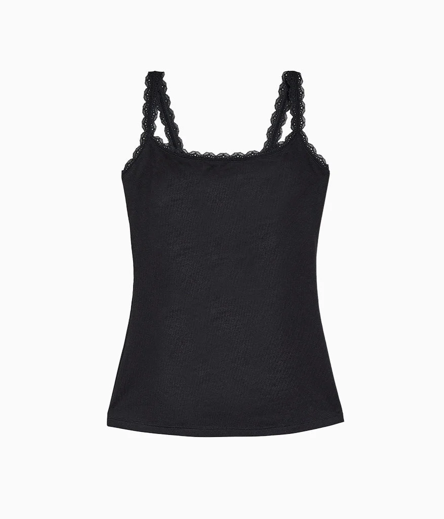 Inspired Eyelet Shelf Bra Cami: Night - Image 4