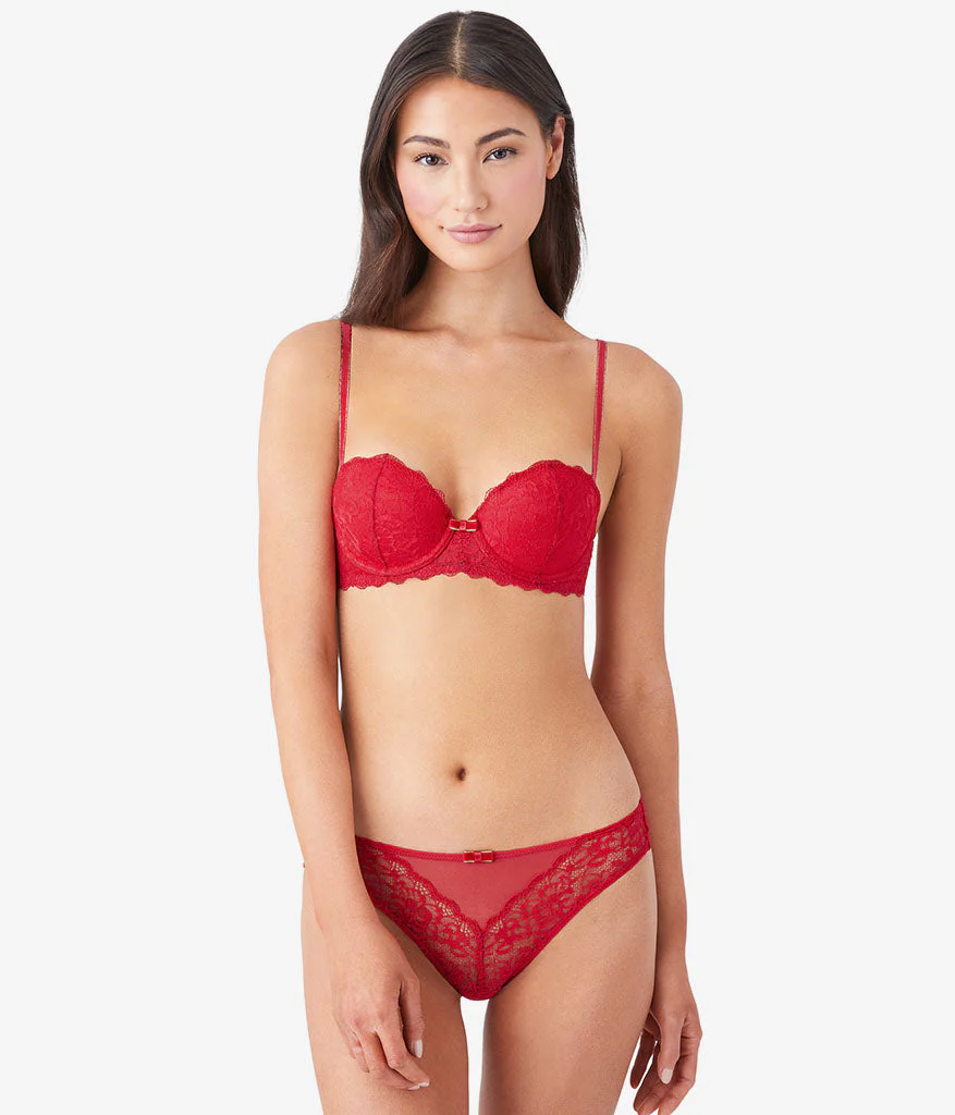 Lace Encounter Contour Bra: Crimson Red - Image 4