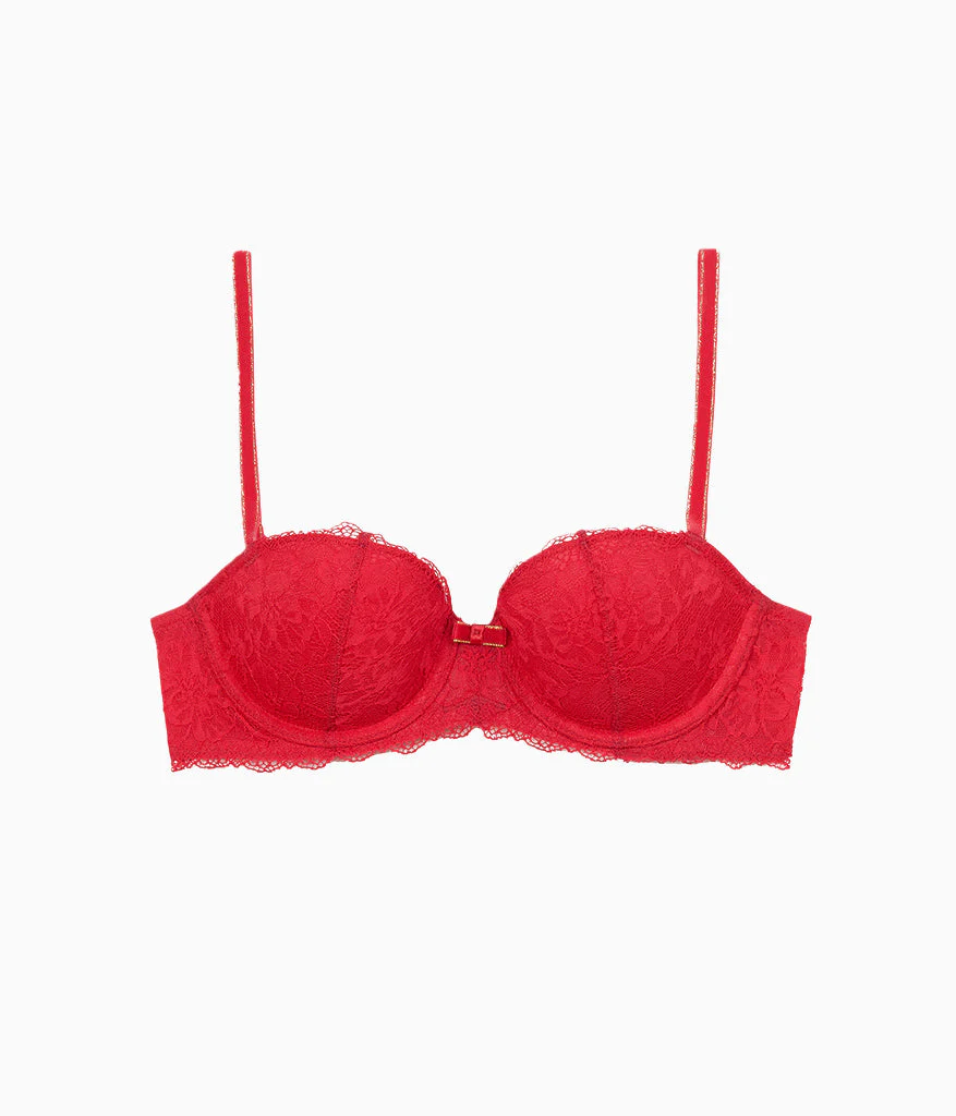 Lace Encounter Contour Bra: Crimson Red - Image 5