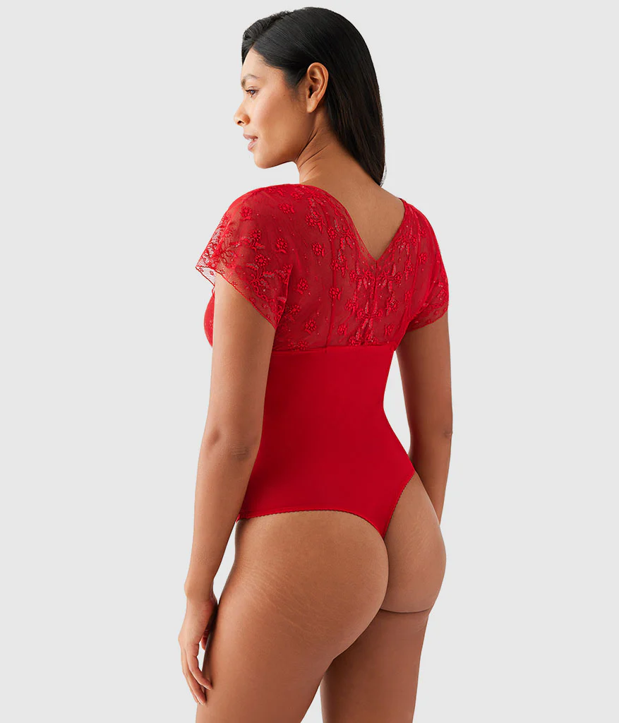 Lifted In Luxury Bodysuit: Equestrian Red - Image 2