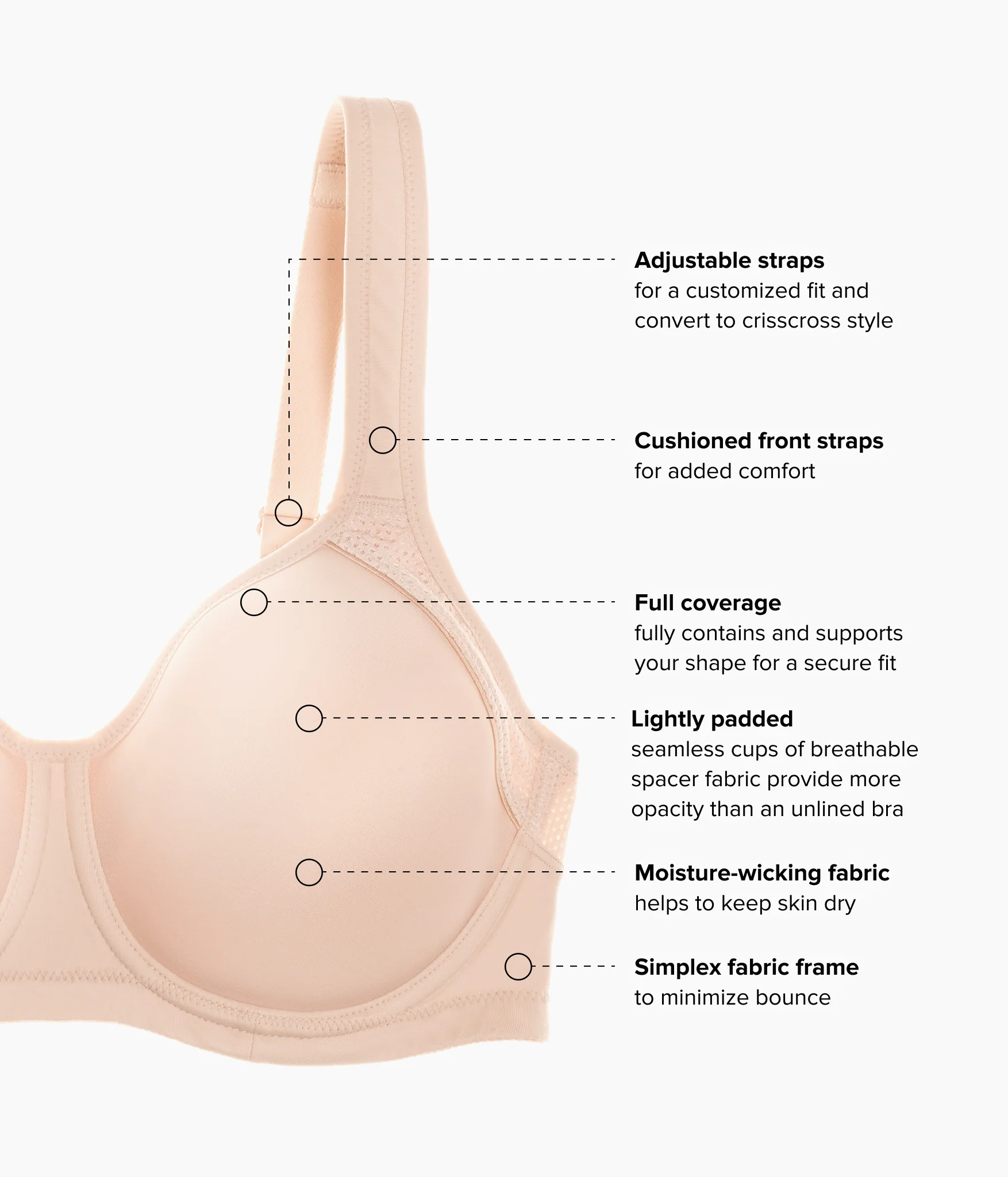 Lindsey Sport Contour Underwire Bra: Sand - Image 5