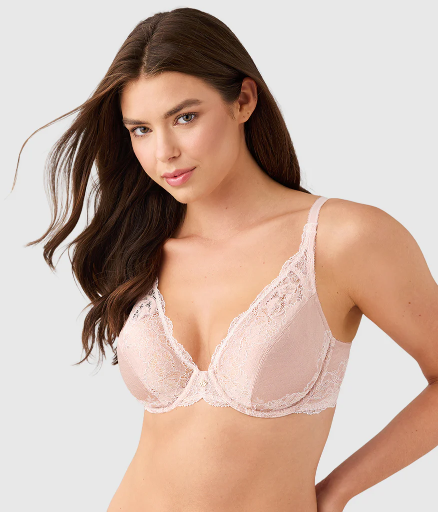 Modern Affair Plunge Underwire Bra: Rose Dust/Angel Wing - Image 2