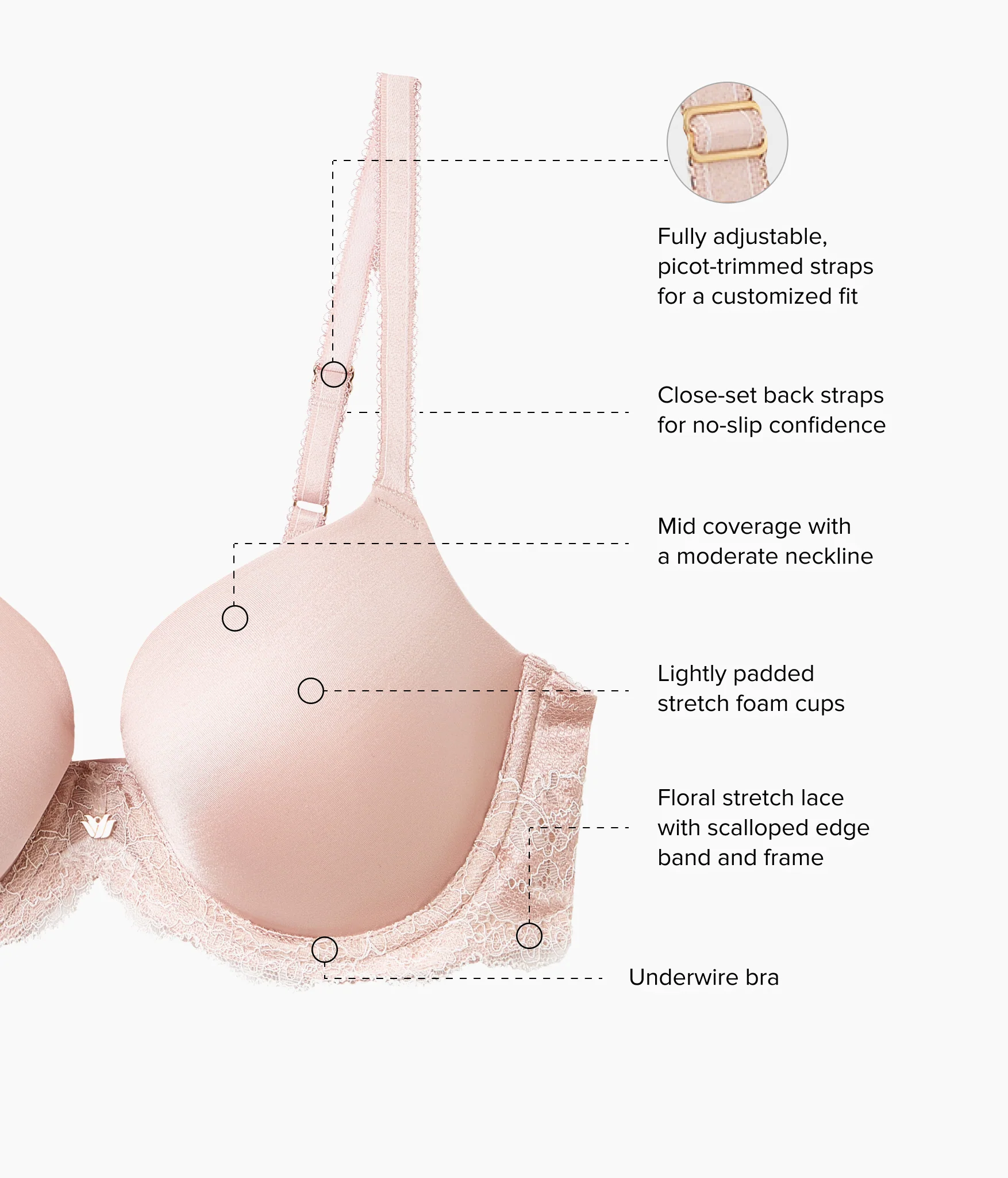 Modern Affair T-Shirt Bra: Rose Dust/Angel Wing - Image 5