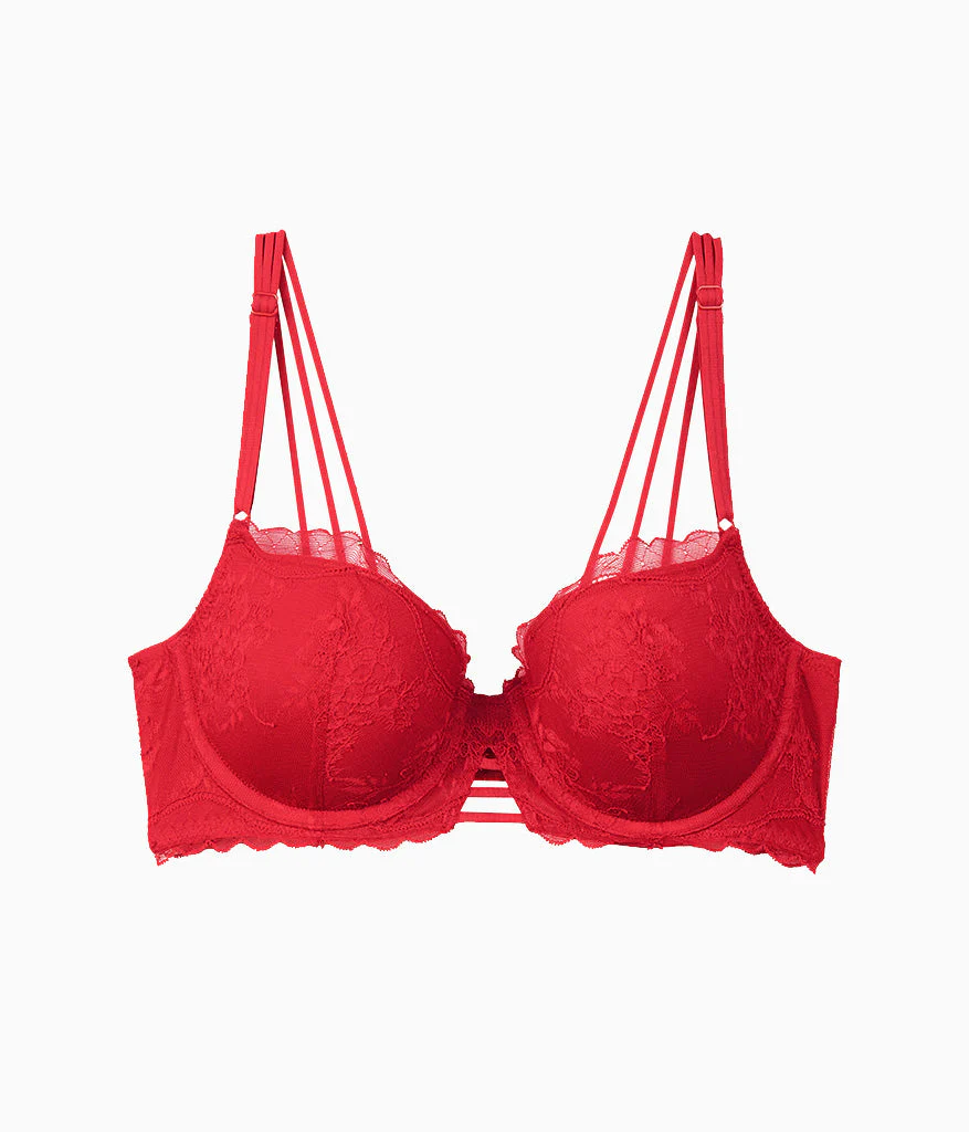 No Strings Attached Contour Bra: Crimson Red - Image 5