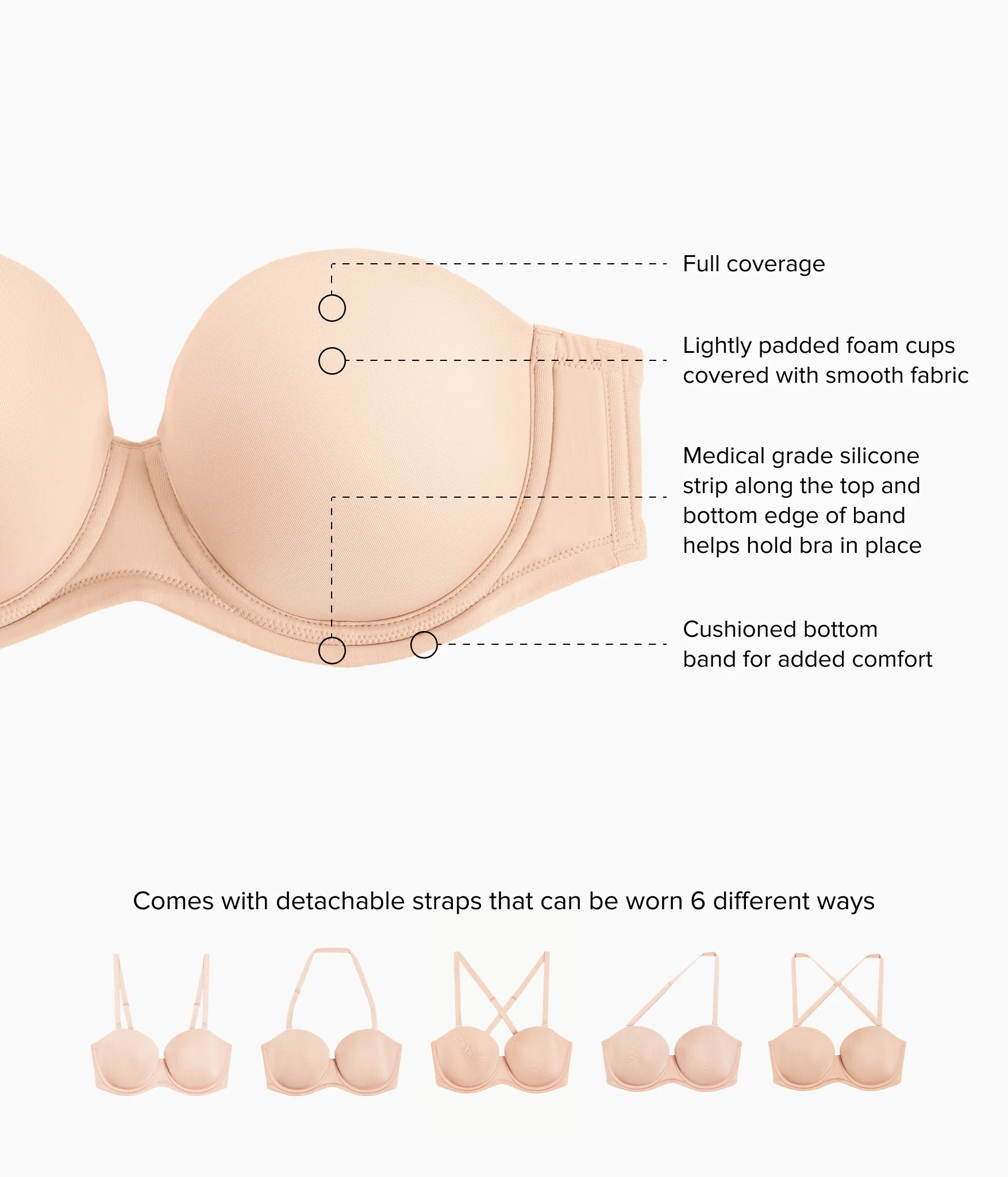 Red Carpet™ Strapless Underwire Bra: Sand - Image 4