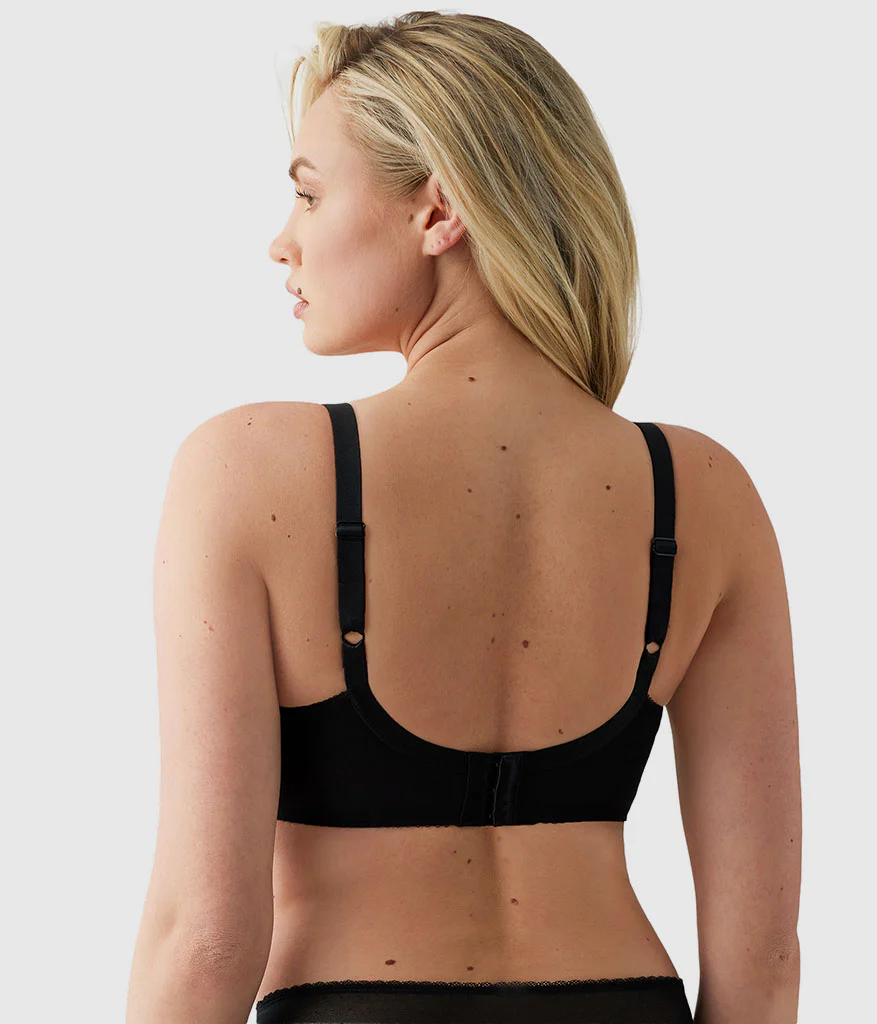 Retro Chic Full Figure Underwire Bra: Black - Image 3