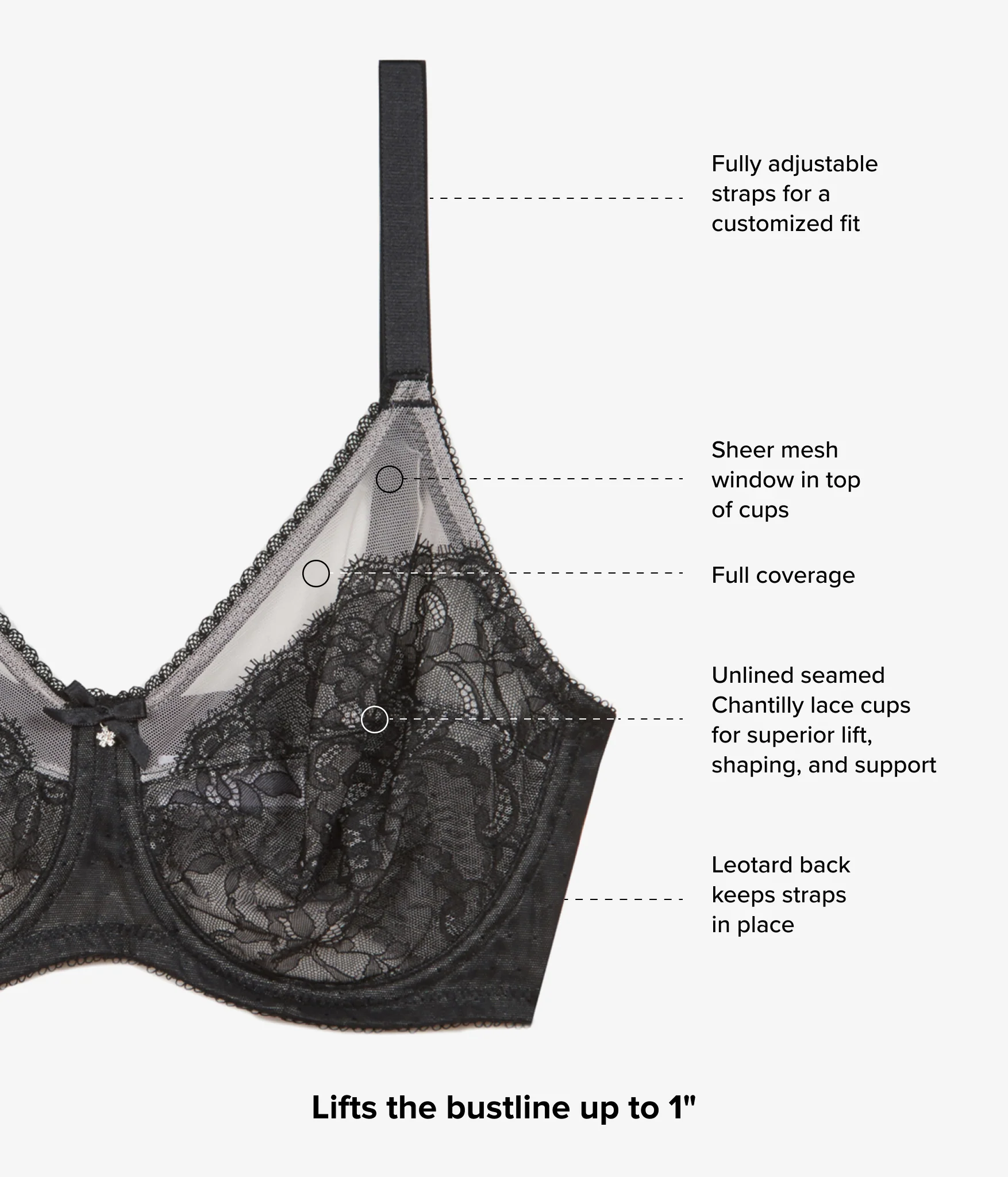 Retro Chic Full Figure Underwire Bra: Black - Image 4