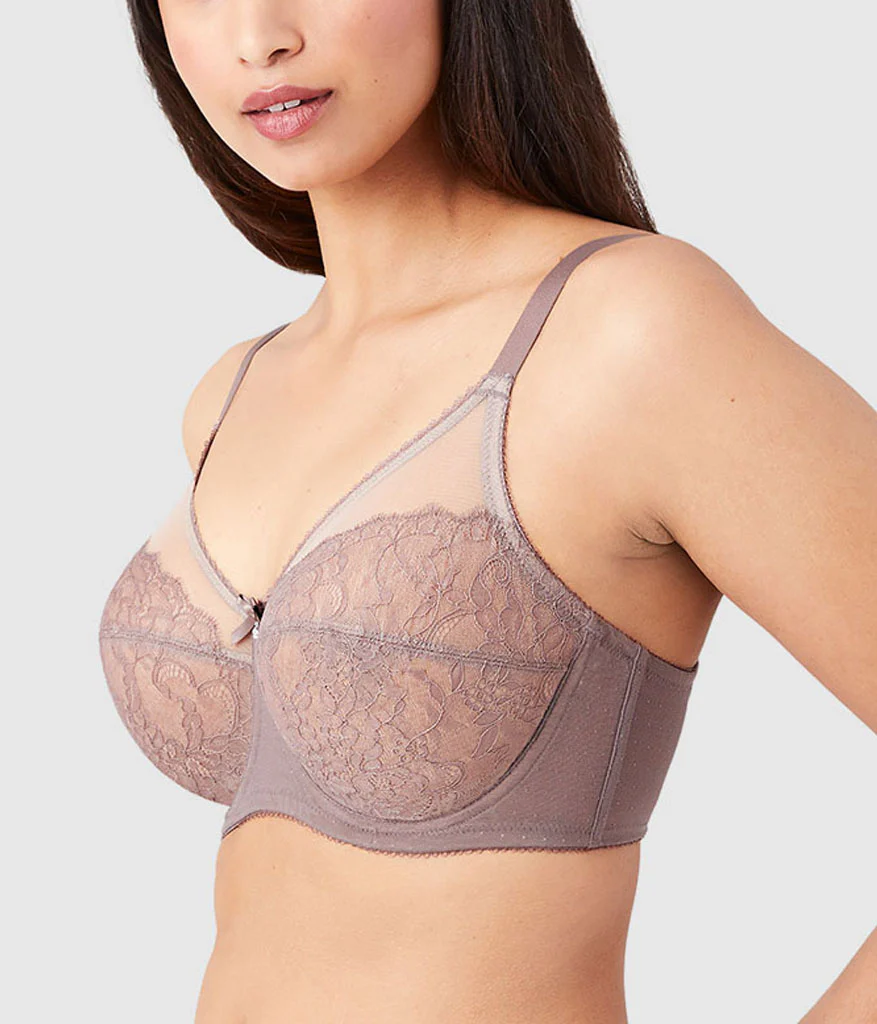 Retro Chic Full Figure Underwire Bra: Cappuccino - Image 2