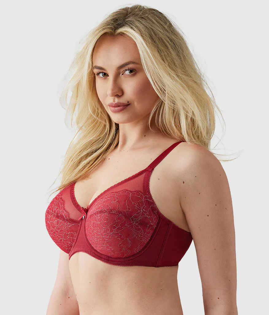 Retro Chic Full Figure Underwire Bra: Regina Red - Image 2