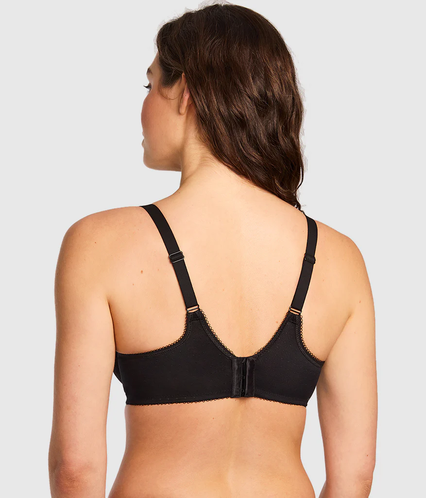 Retro Chic Underwire T-Shirt Bra: Black - Image 2