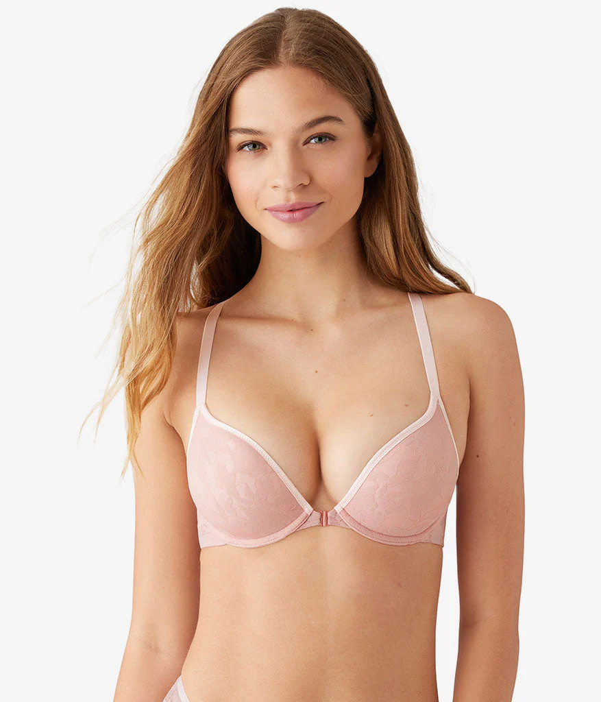 Shadow Scene Front Close Push Up Bra: Blush Pink