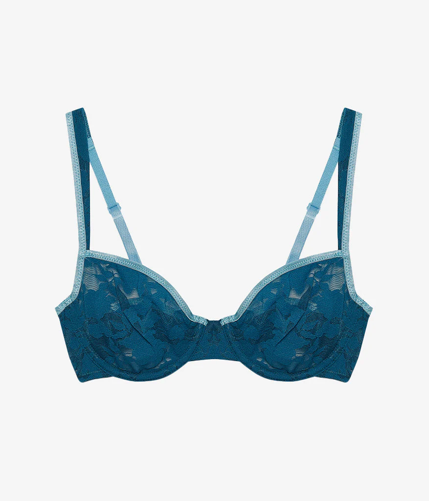 Shadow Scene Underwire Bra: Blue Coral - Image 5