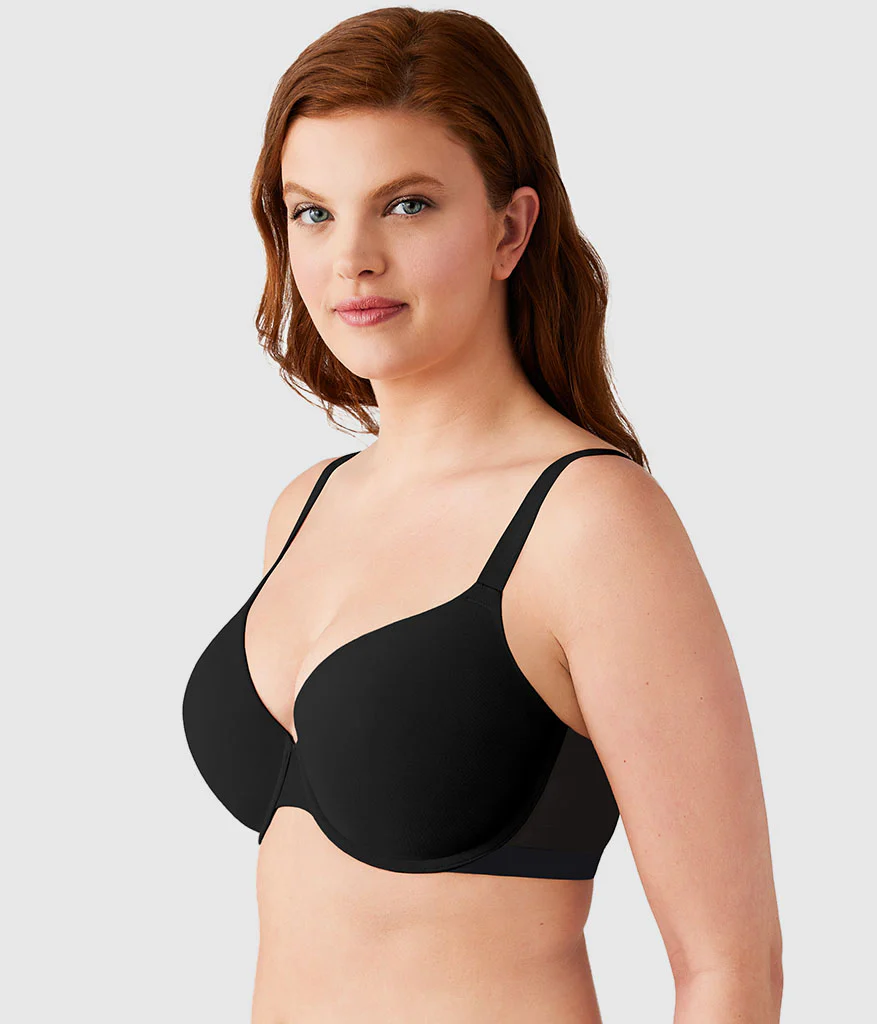 Shape Revelation® Shallow Top Underwire T-Shirt Bra: Black - Image 3