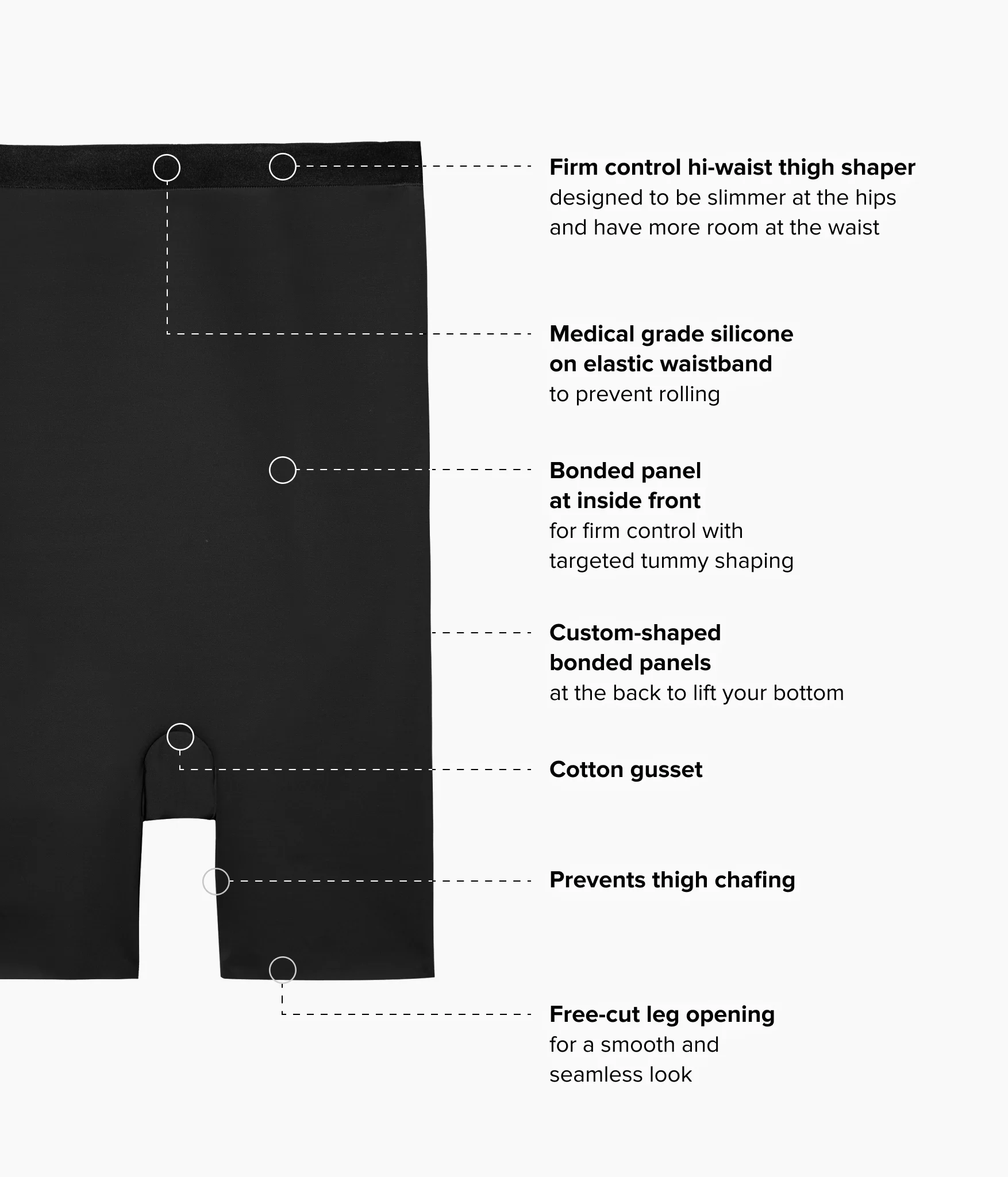 Shape Revelation® Straight Hi-Waist Thigh Shaper: Black - Image 4