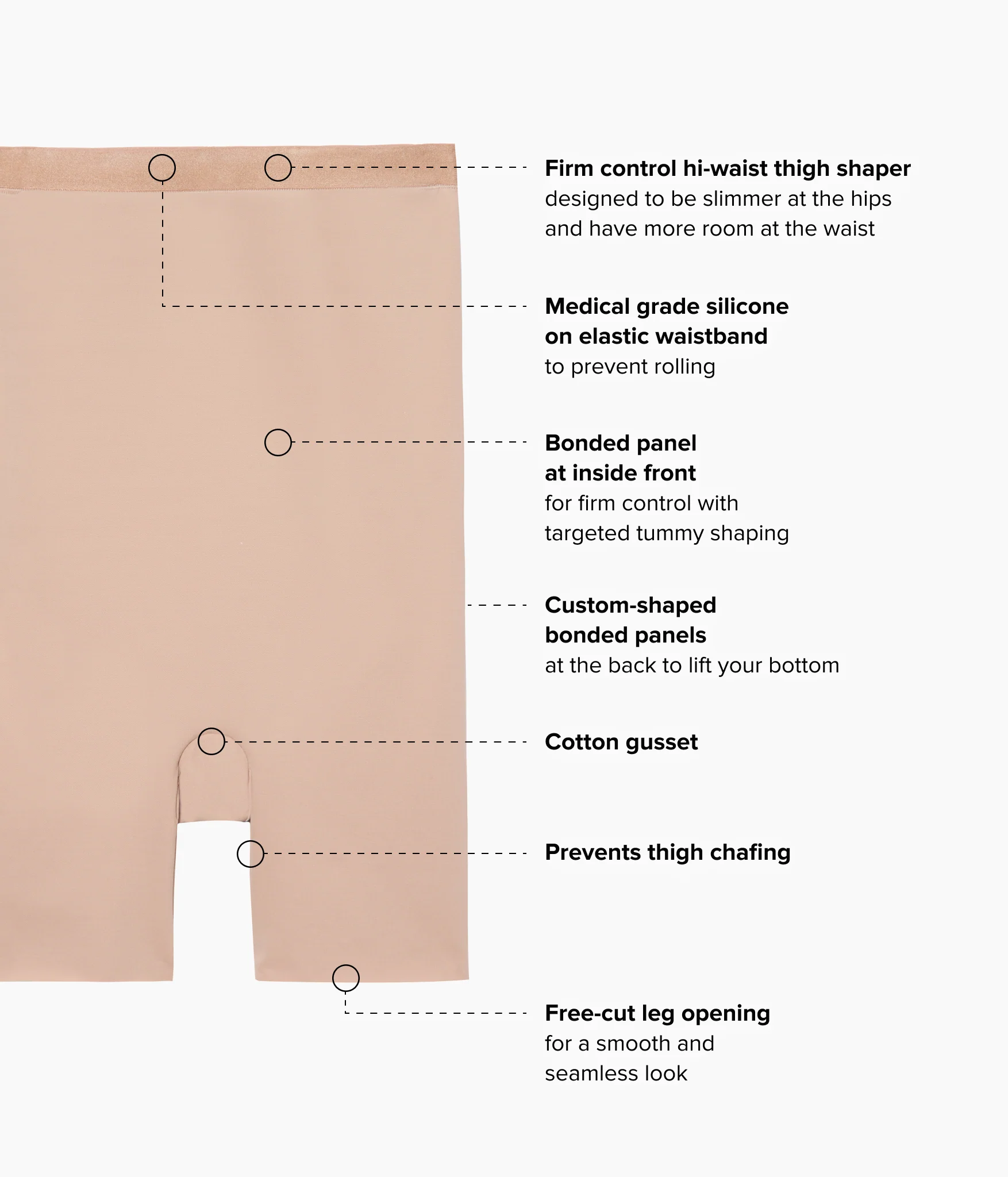 Shape Revelation® Straight Hi-Waist Thigh Shaper: Praline - Image 4