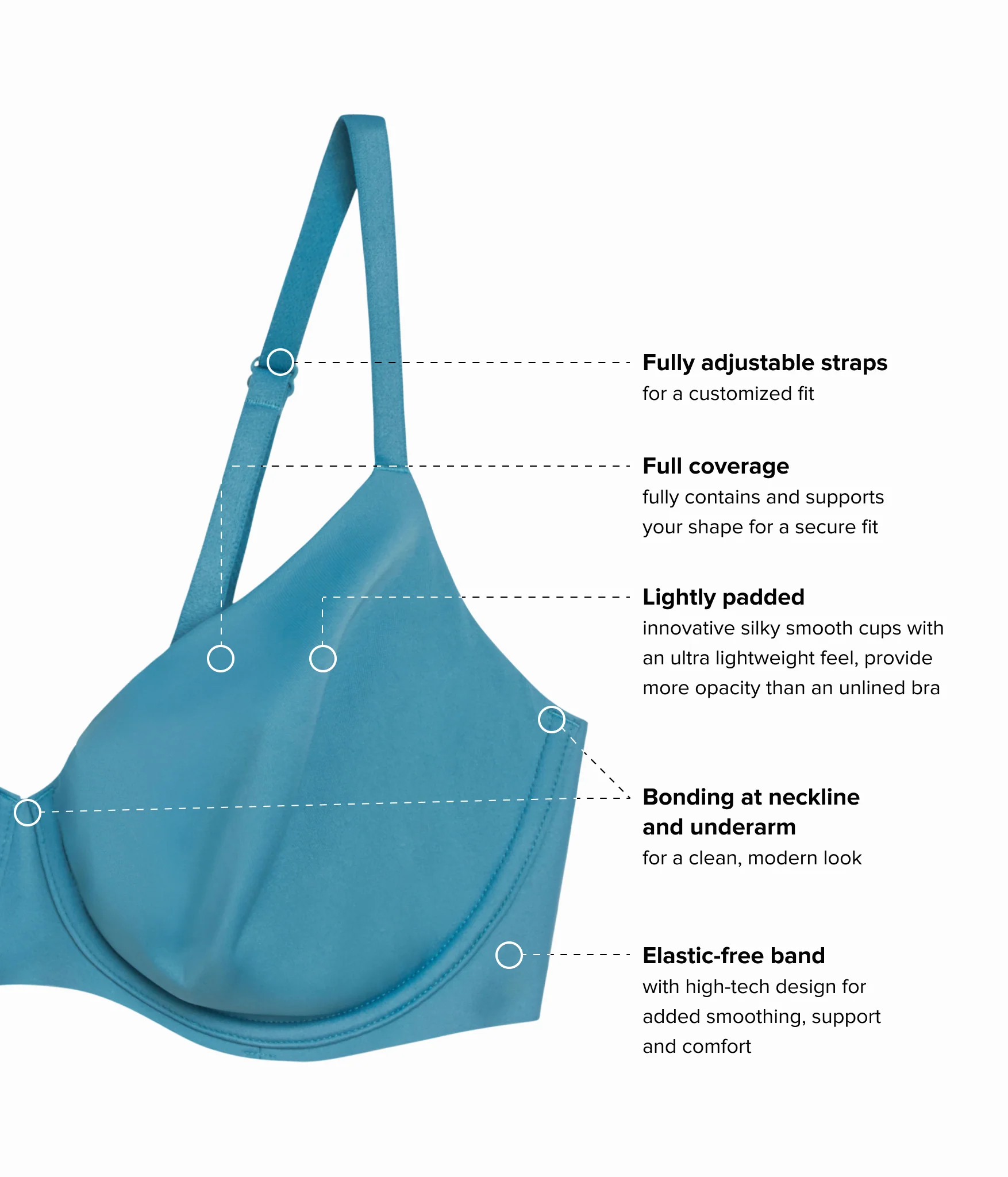 Sleek Standard Underwire Bra: Brittany Blue - Image 5